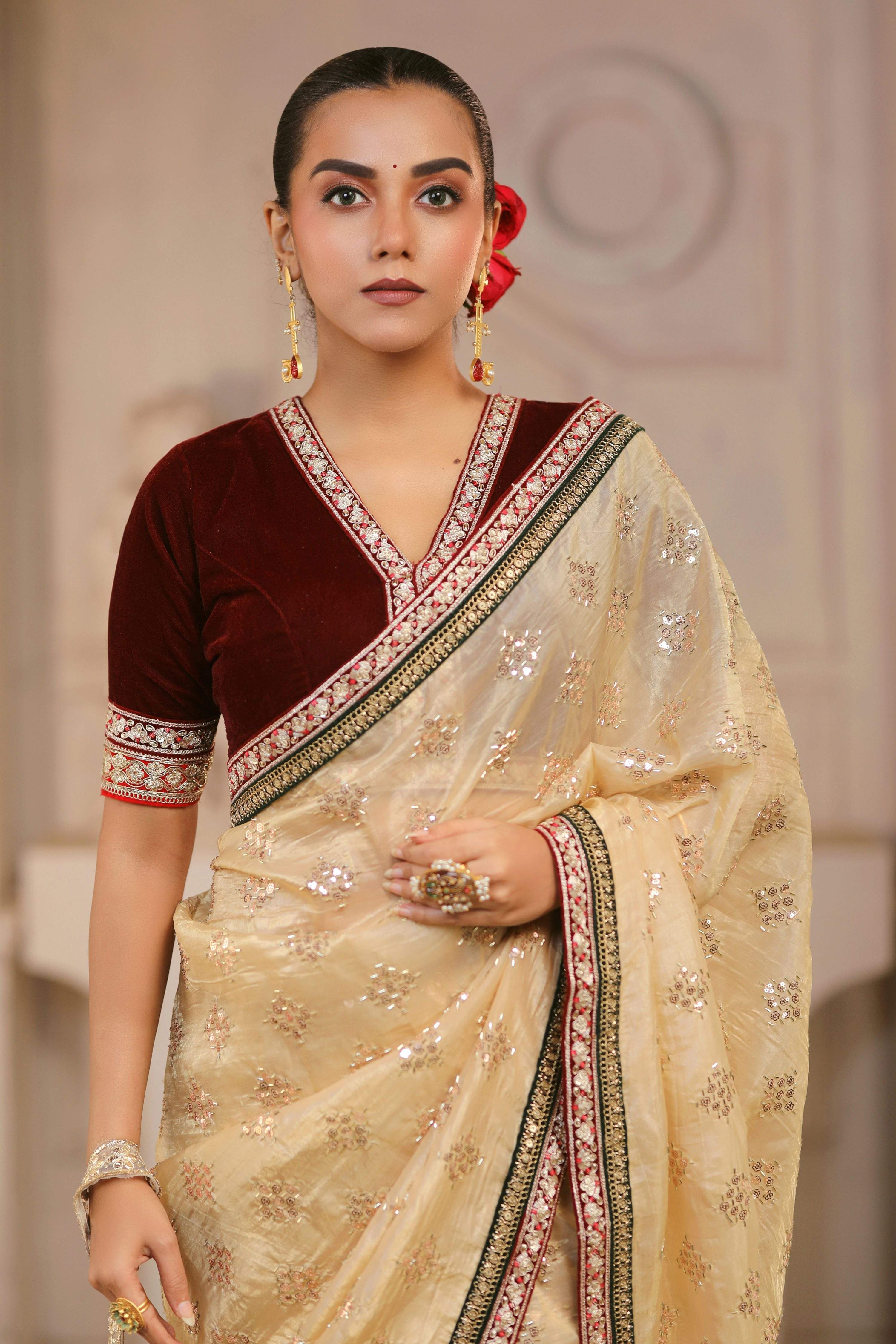 APRIL AESTHETIC SAREE WITH BOLD BEAUTY BLOUSE