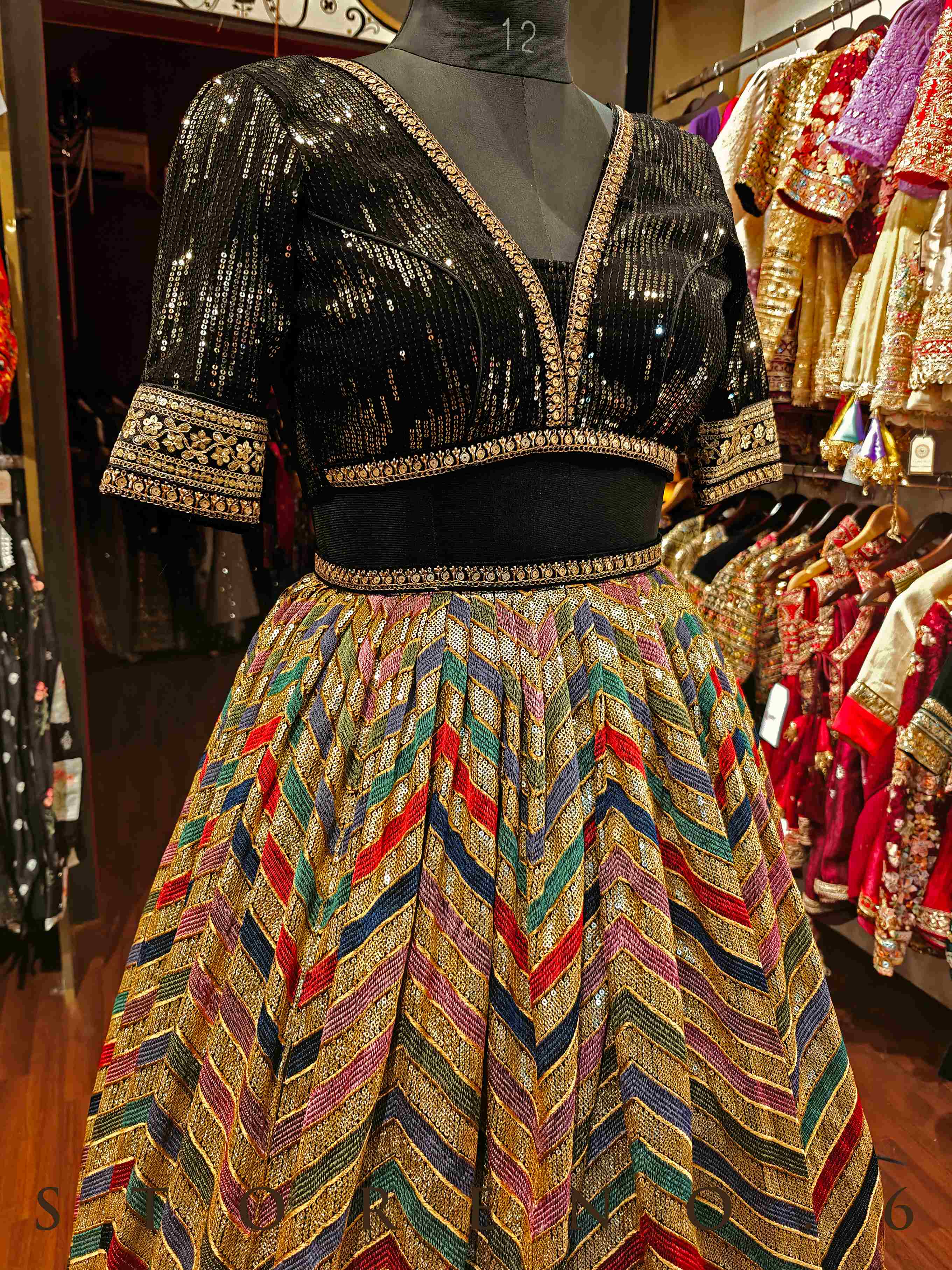 BEBAAK LEHENGA SKIRT WITH STITCHED BLOUSE(WITH CANCAN)