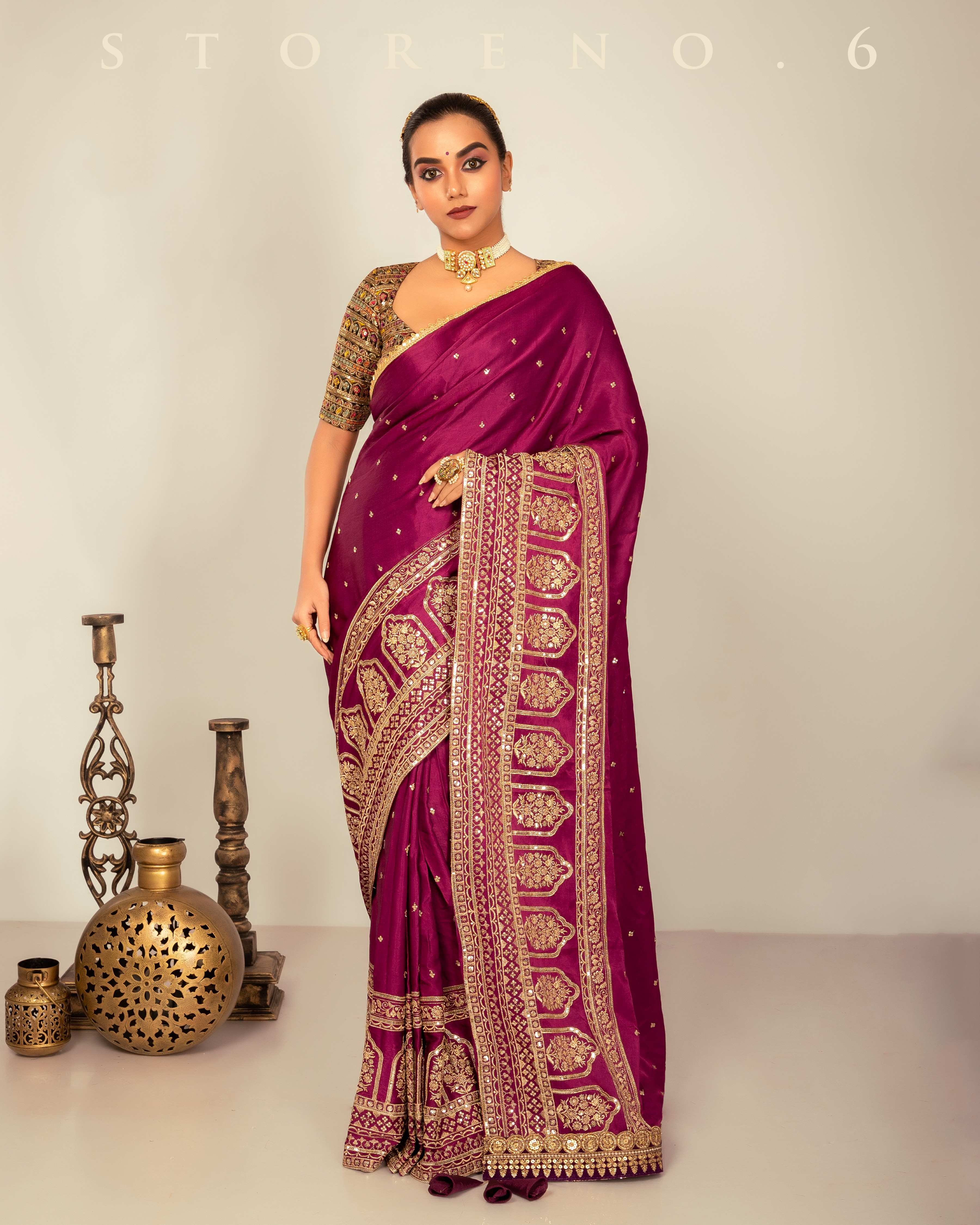 TIMELESS TWIRL SAREE WITH CHIC CHARM BLOUSE