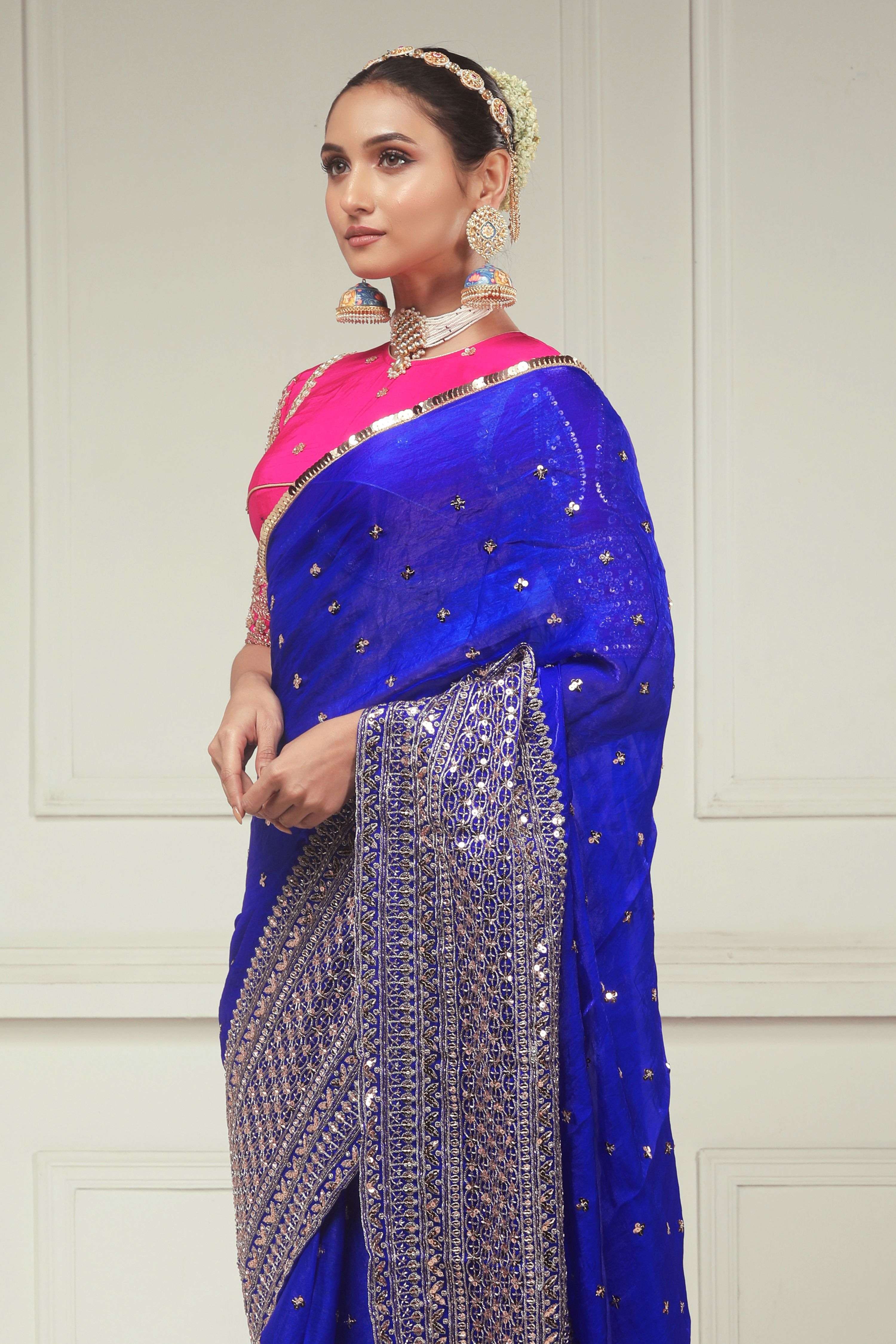 RAVISH REIGN SAREE WITH ROSE LUXE CLASSIC BLOUSE
