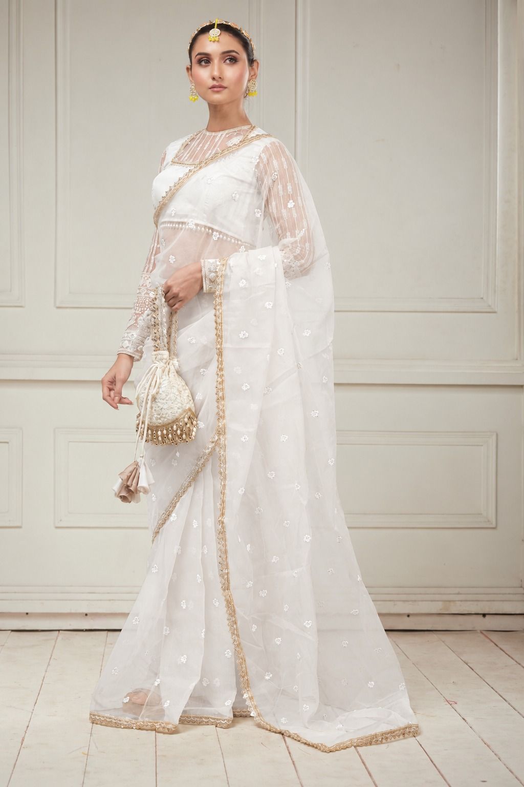 VANILLA SKY SAREE WITH FITOOR CLASSIC BLOUSE