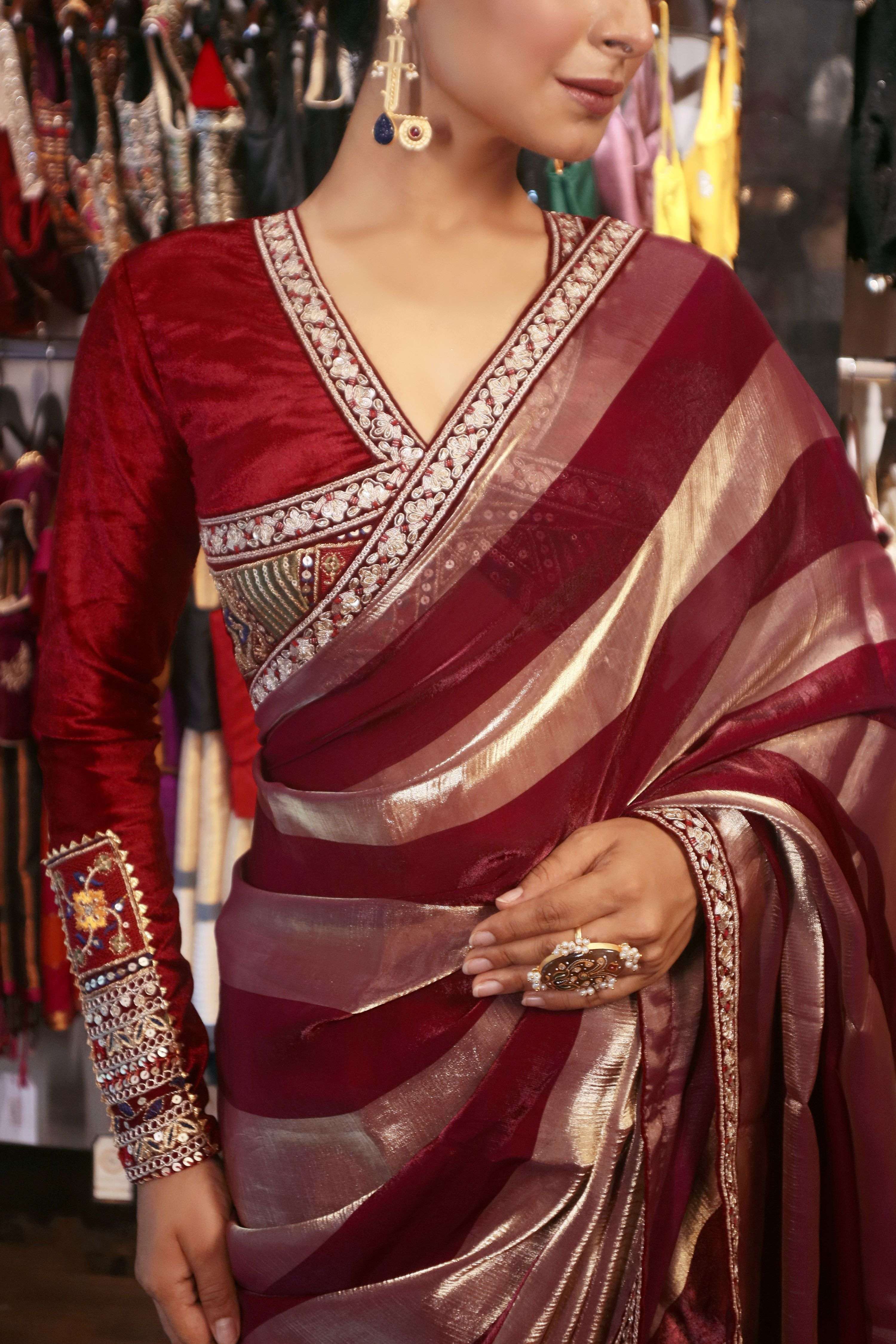 CHERRY CONTOUR SAREE