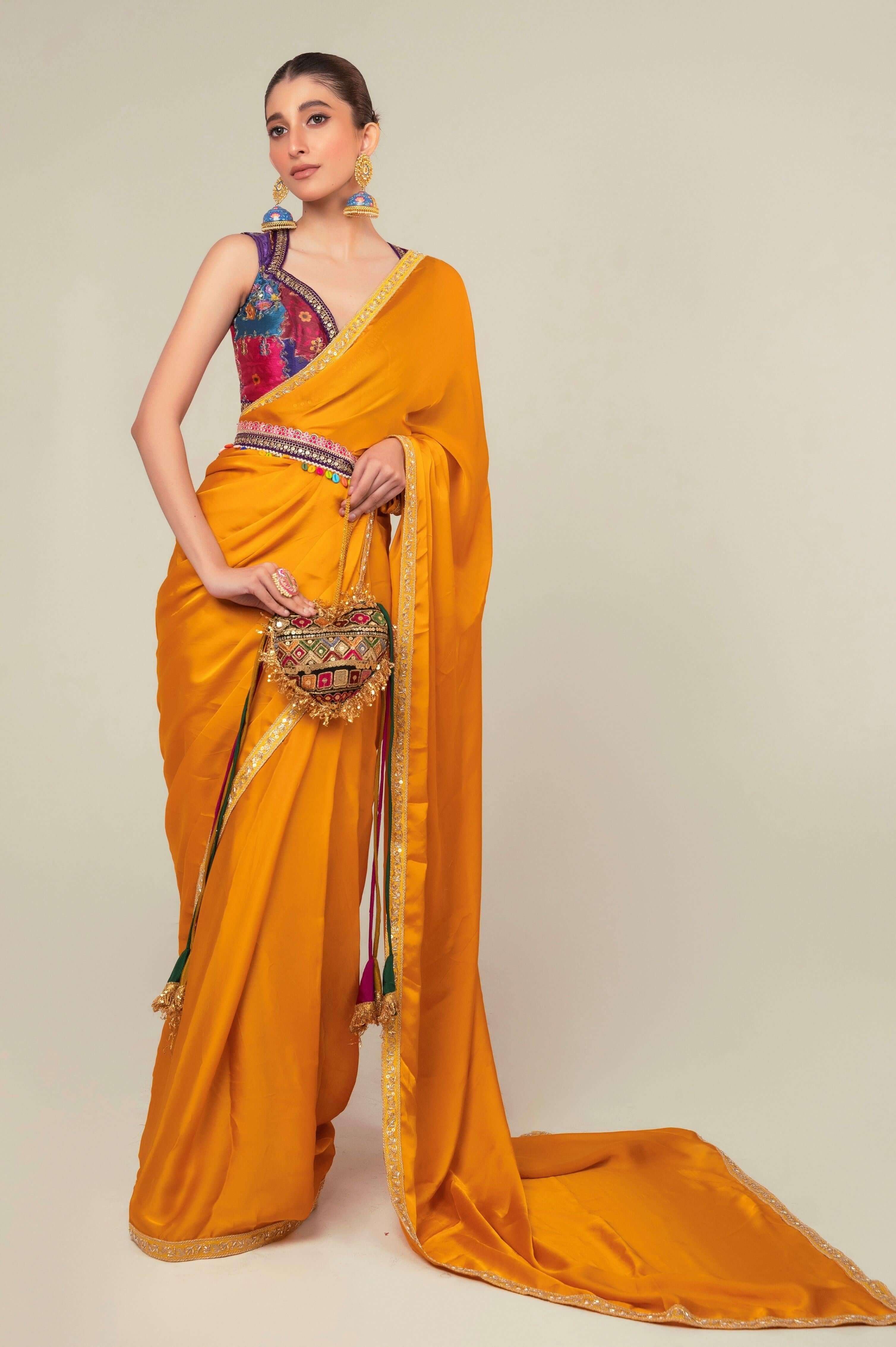 MARIGOLD MIST SAREE.