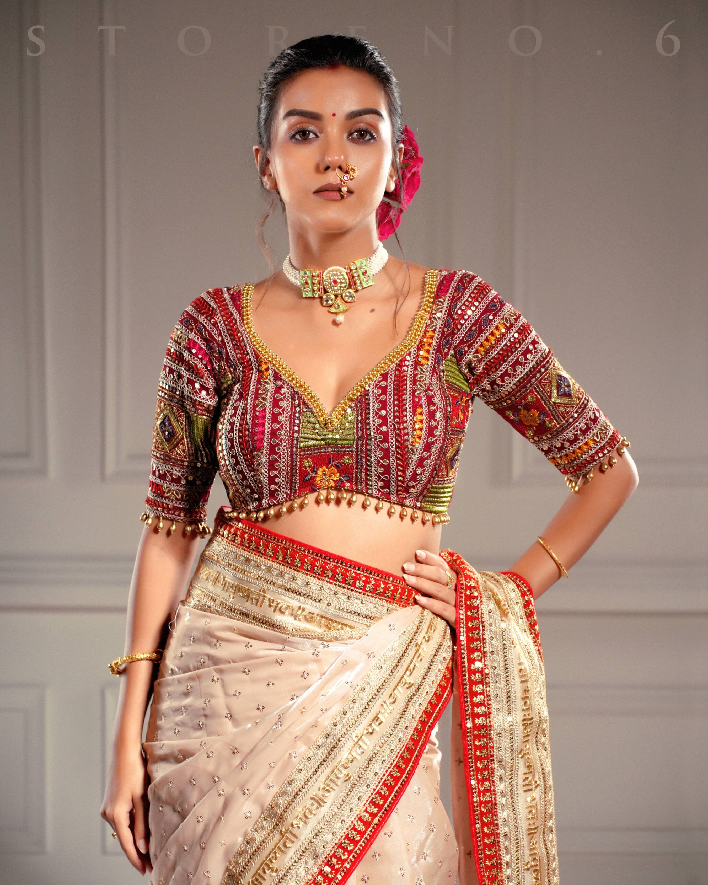 ROYAL SUBTLE QUEEN SAREE WITH LUSH OF BERRY BLOUSE