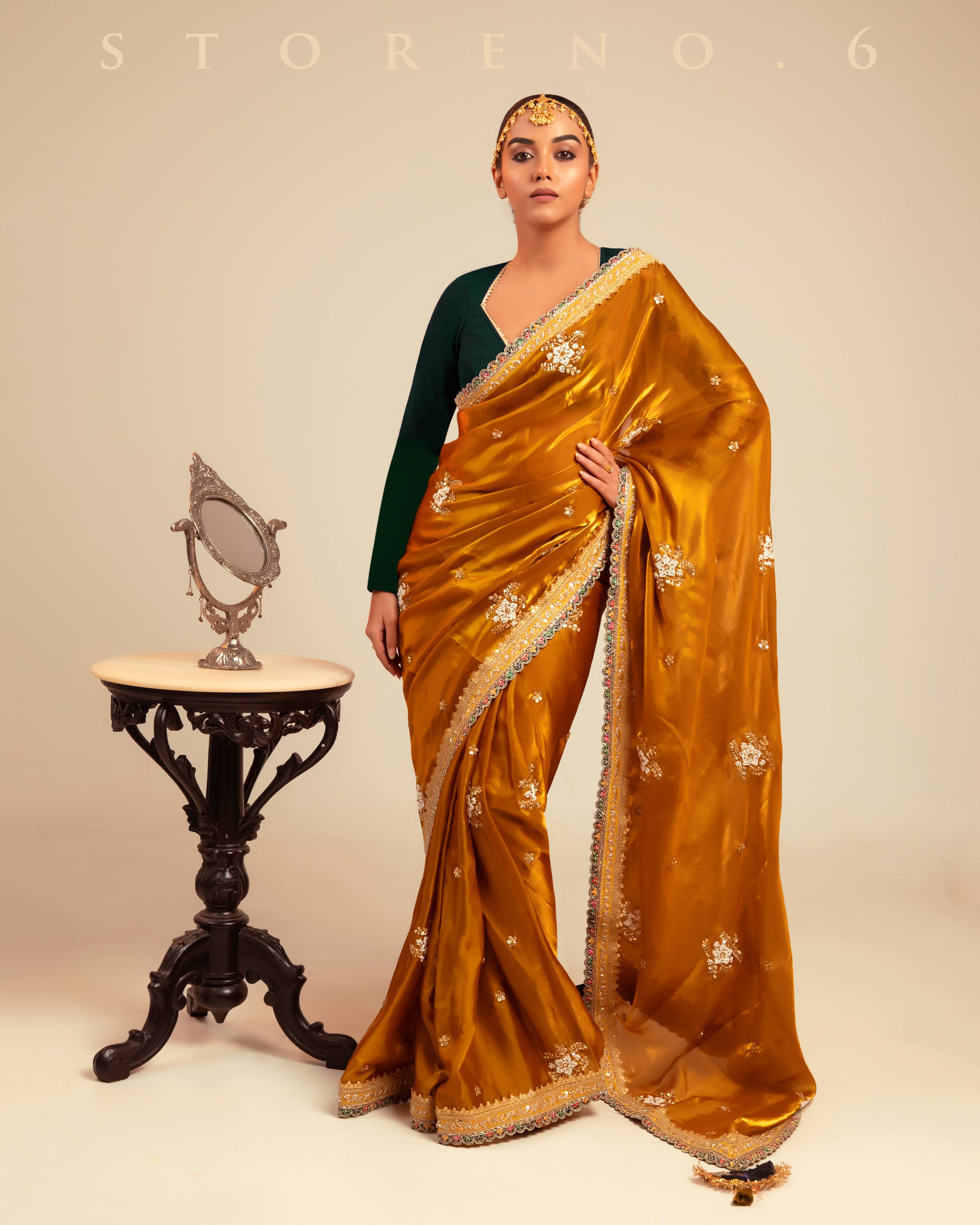 EXOTIC EMPRESS SAREE WITH FOREST CHARM BLOUSE