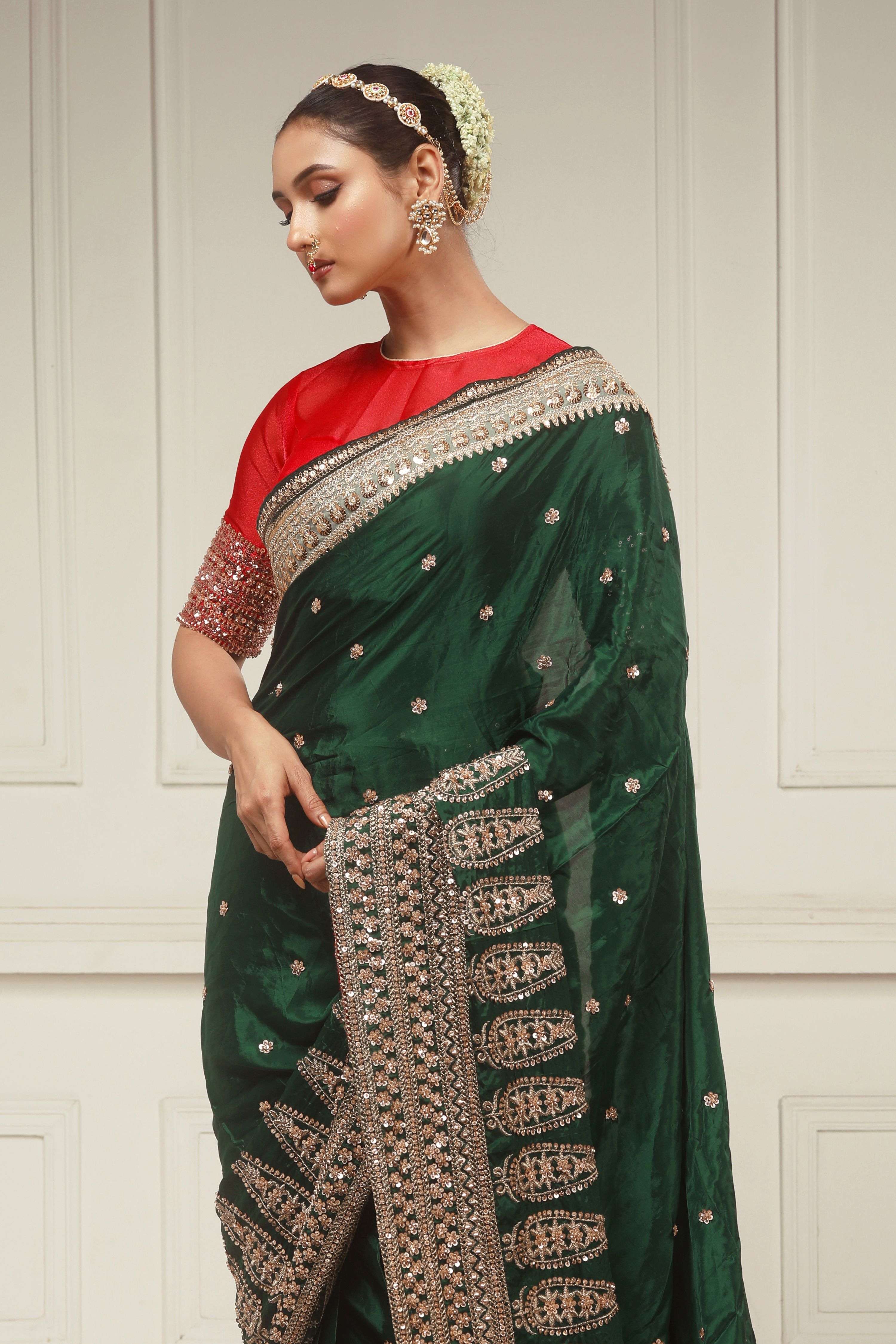 JEWEL LUXE SAREE WITH CRIMSON DESIRE BLOUSE