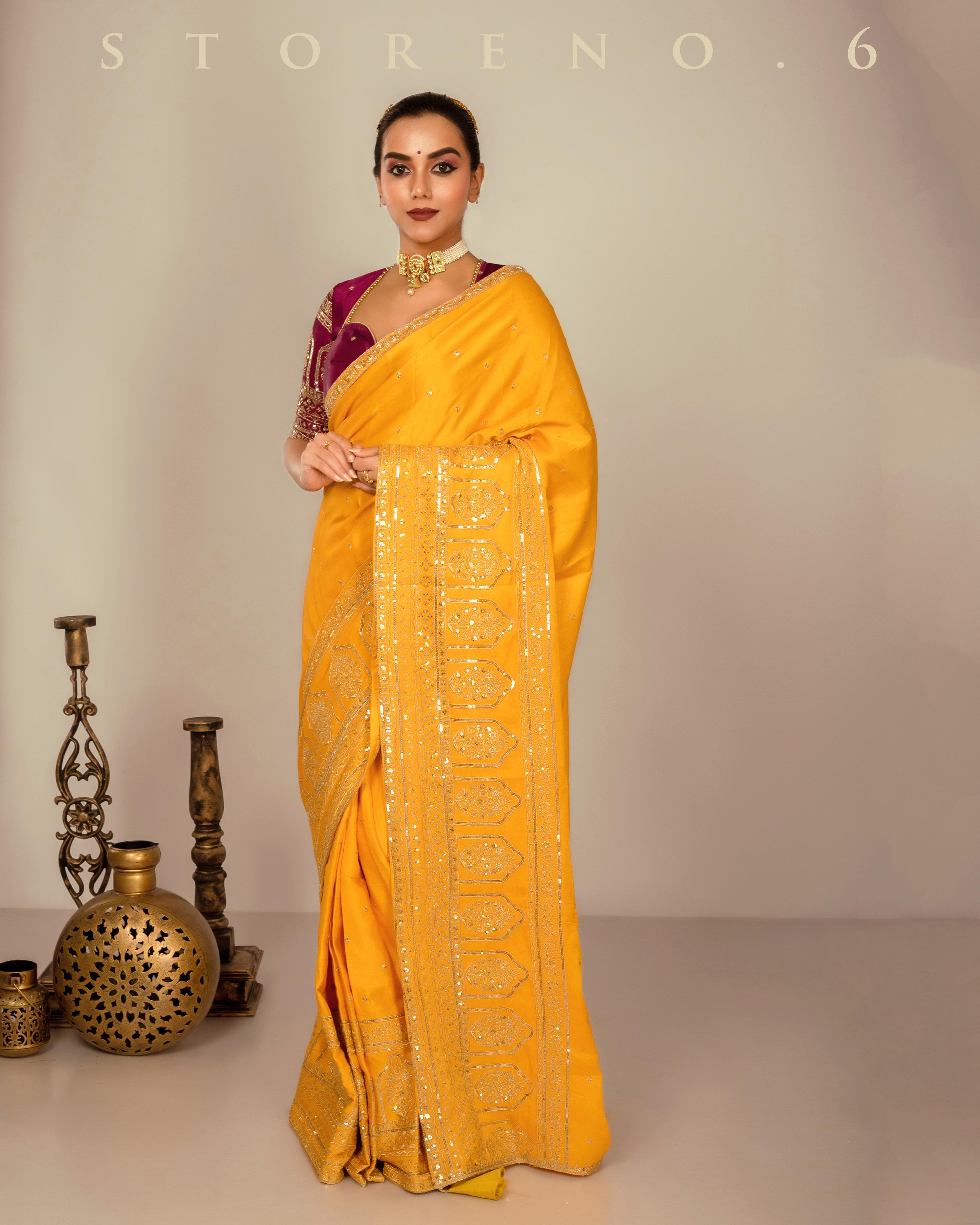 TIMELESS TOPAZ SAREE WITH TIMELESS TWIRL BLOUSE
