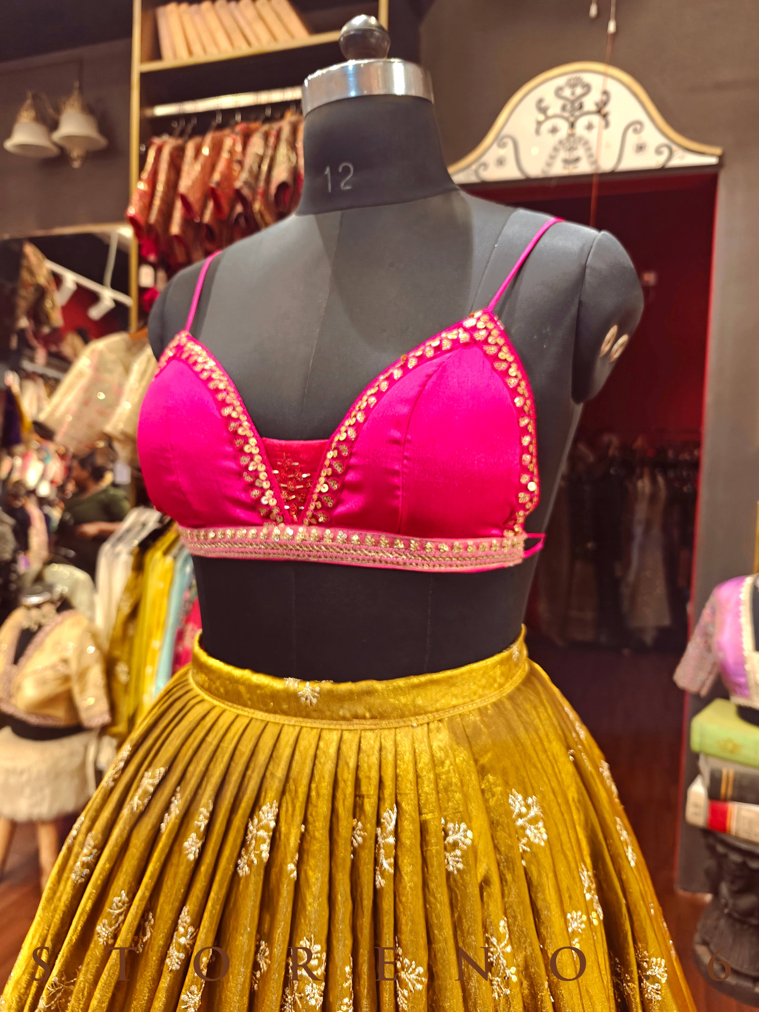 TARA LEHENGA SKIRT WITH STITCHED BLOUSE(WITH CANCAN)