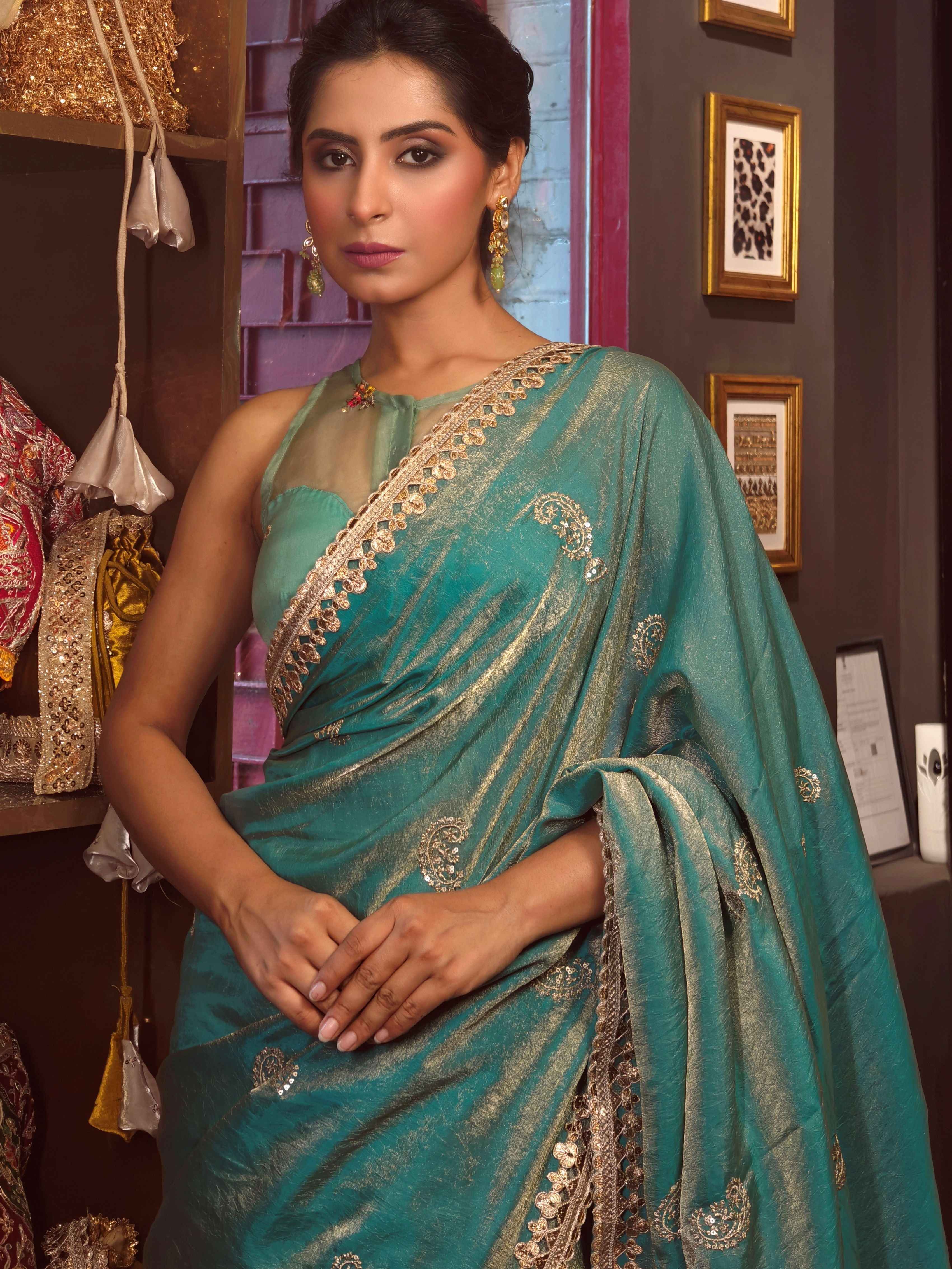 AQUA AURA SAREE