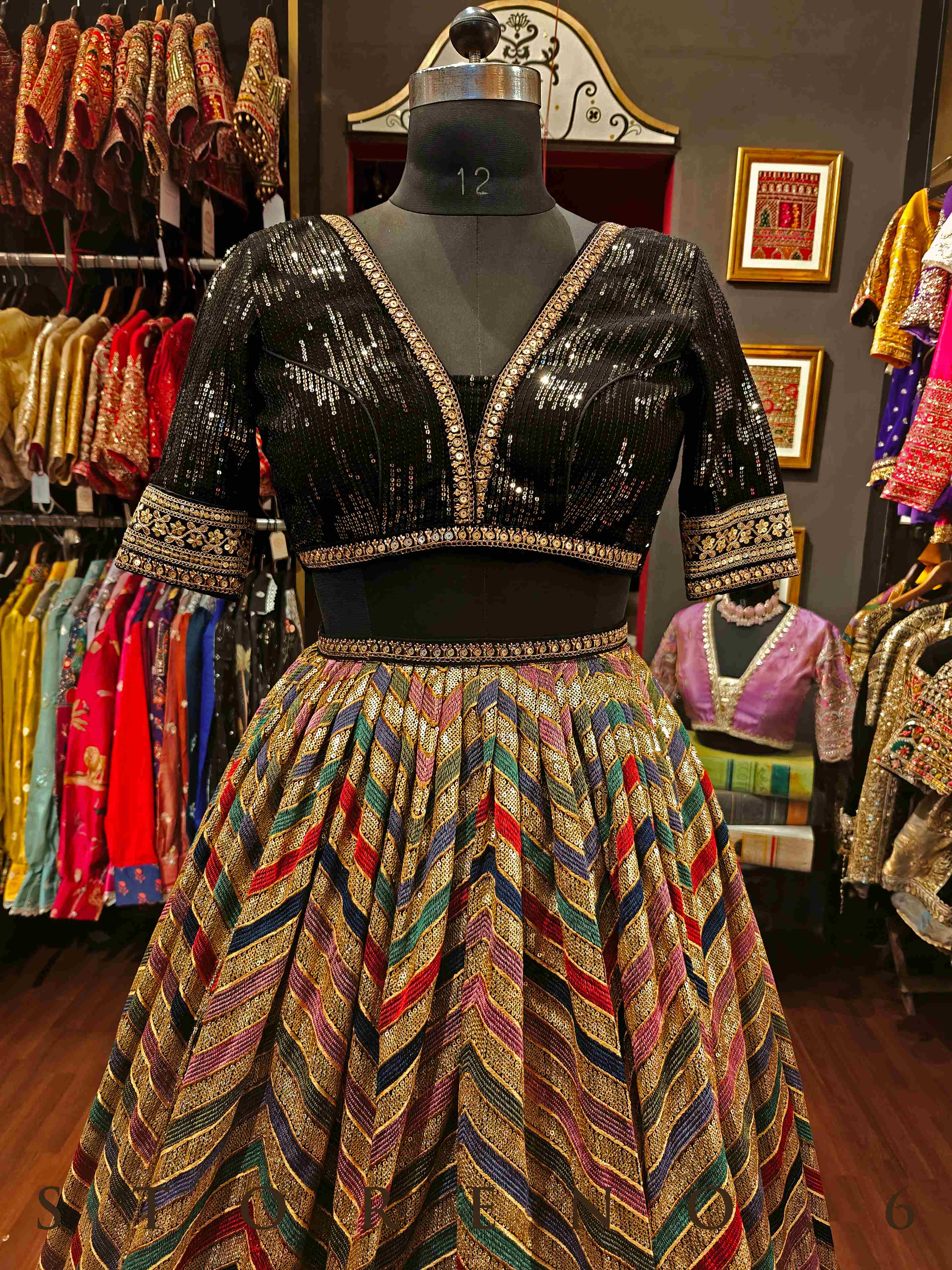 BEBAAK LEHENGA SKIRT WITH STITCHED BLOUSE(WITH CANCAN)