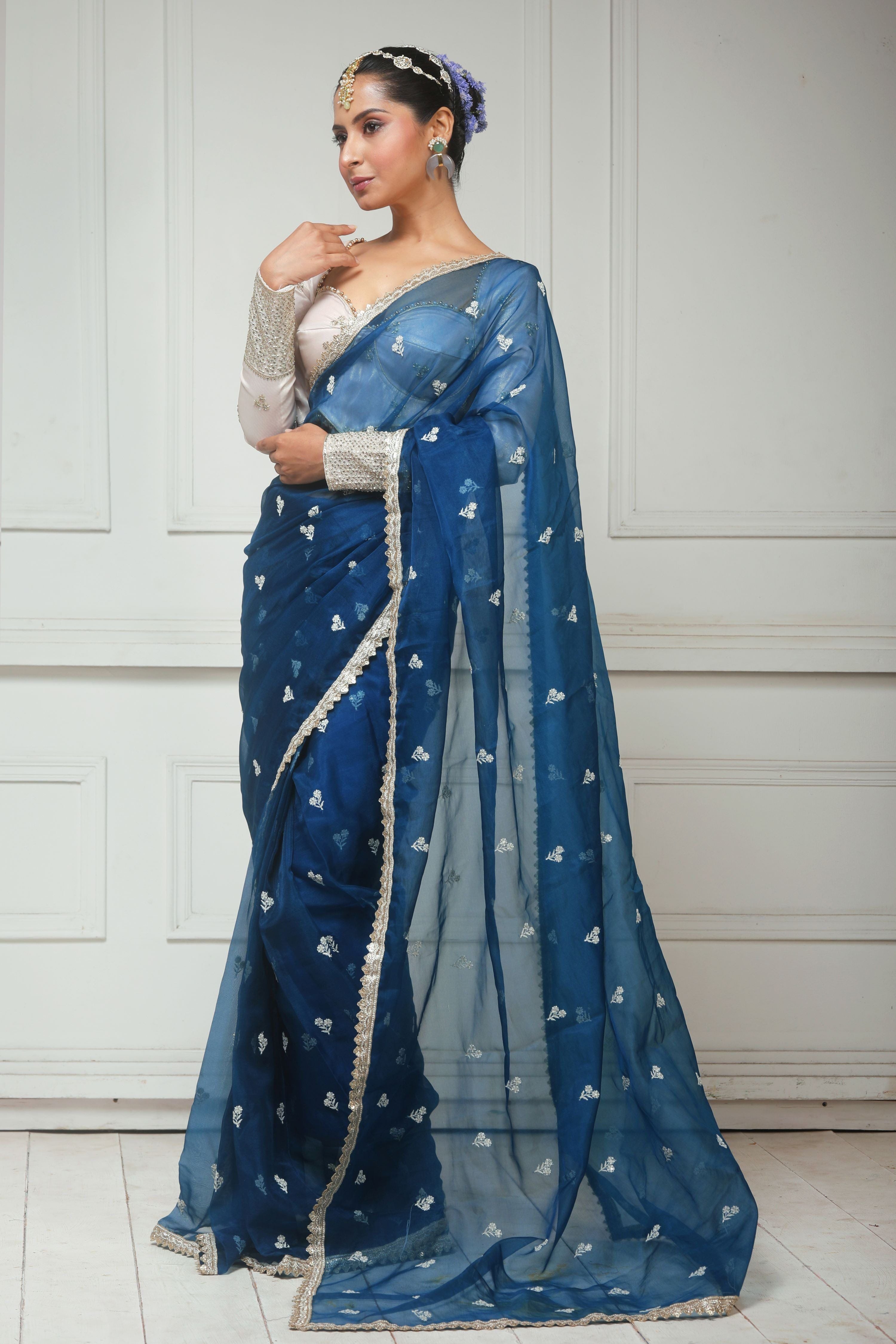 NAVY NARRATIVE SAREE