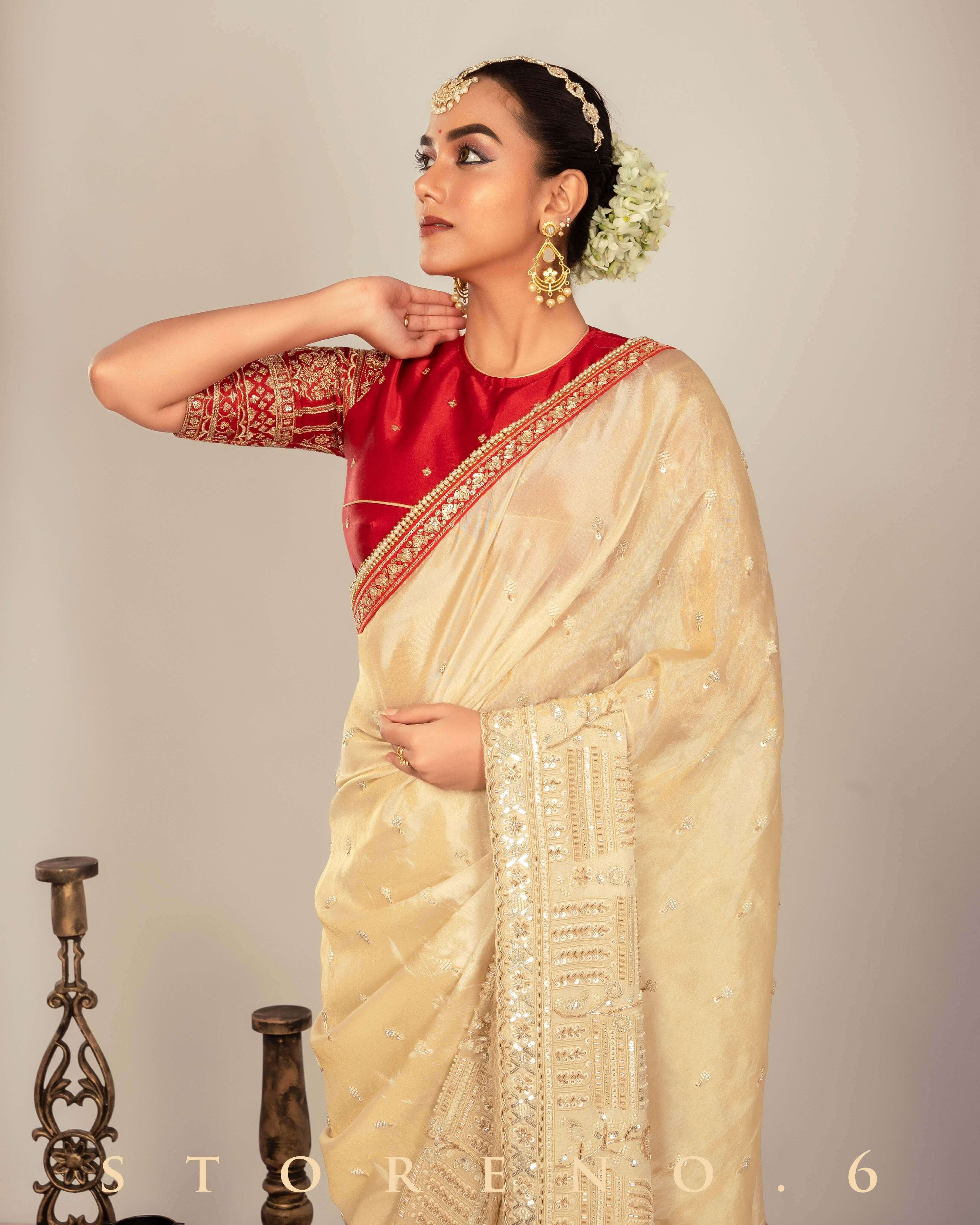 IMPERIAL IVORY INSIGHT SAREE.