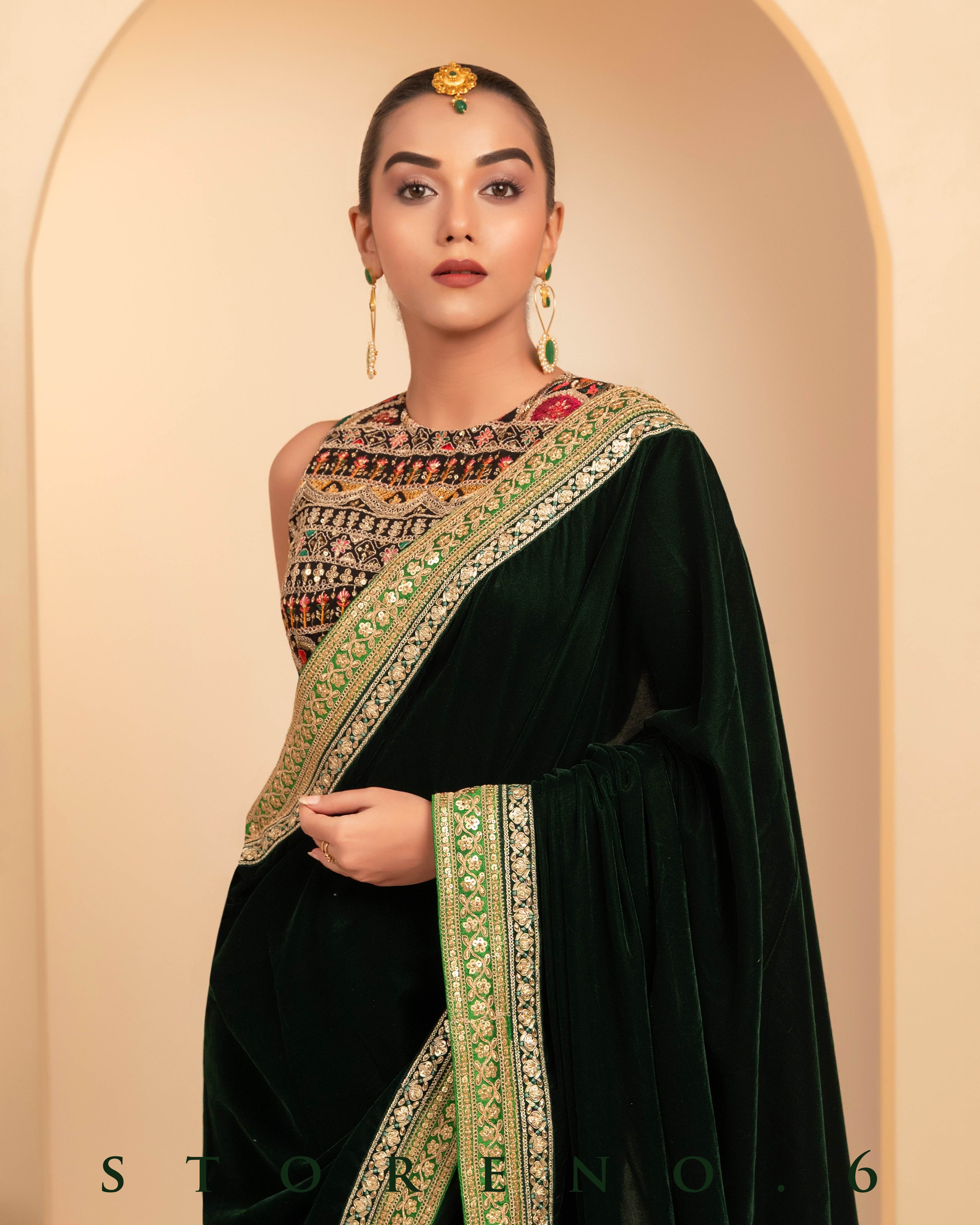 ENCHANTING EMERALD SAREE