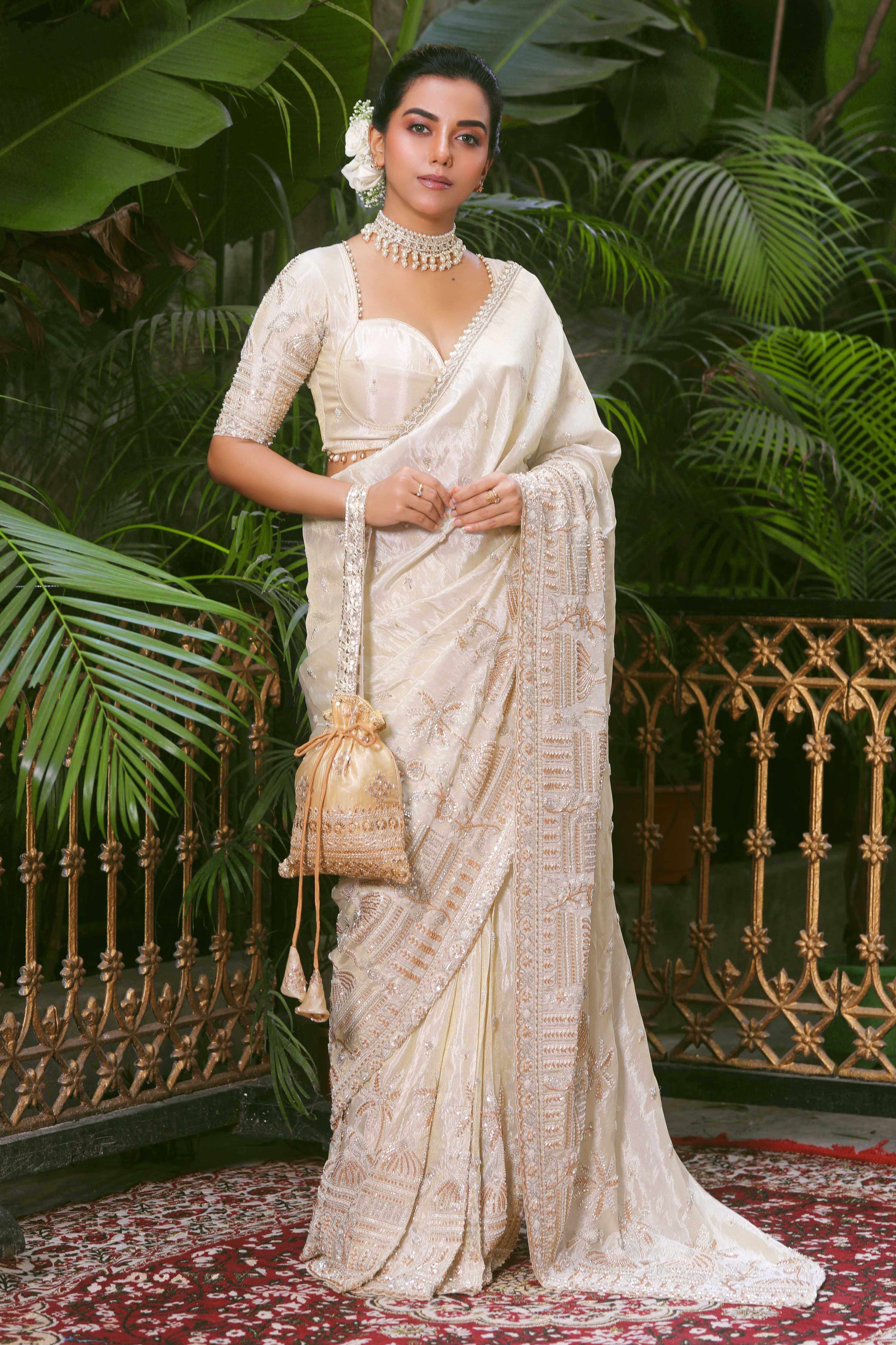 IVORY I DO SAREE WITH IVORY IDOL BLOUSE