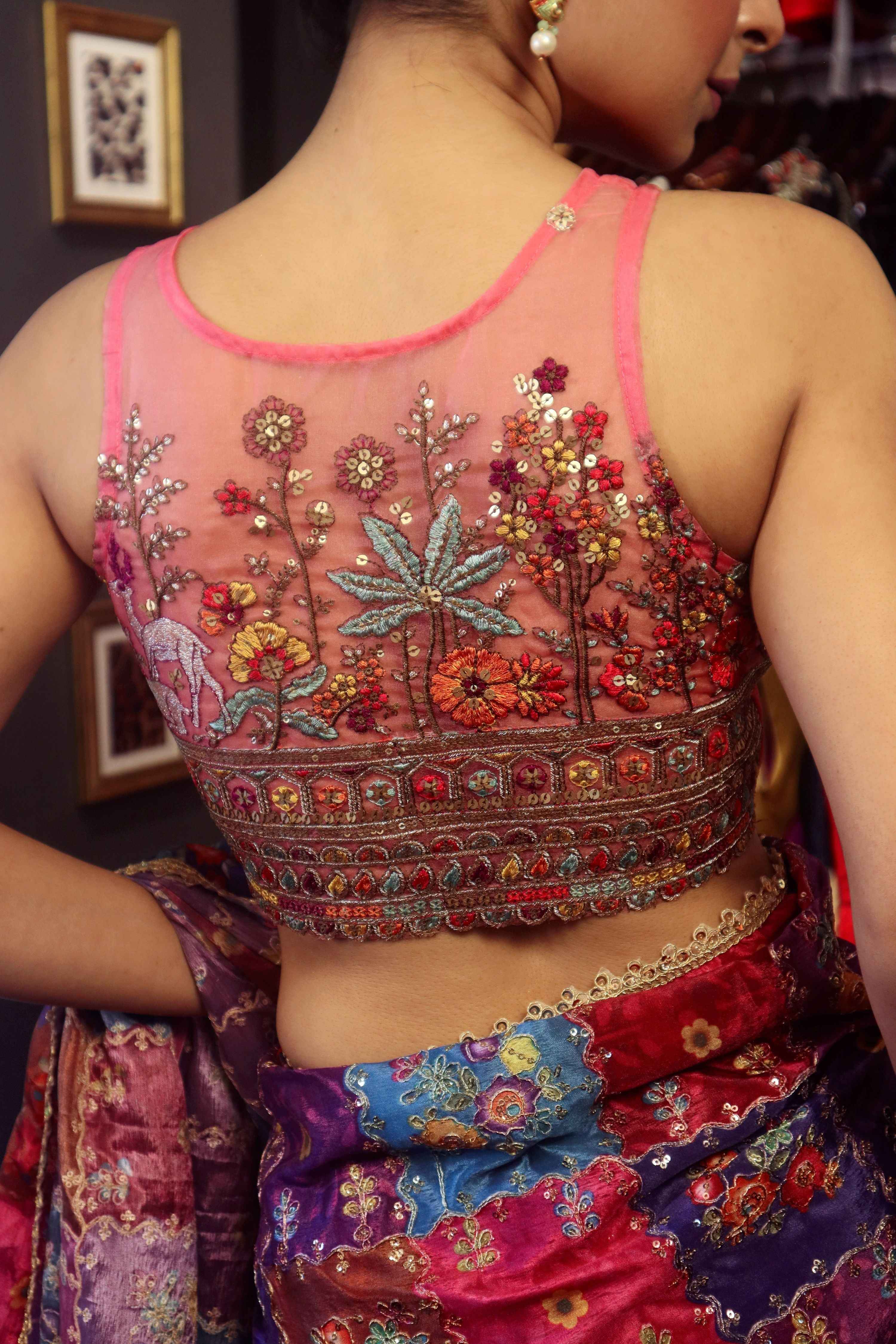 RAISIN RHAPSODY SAREE WITH BLUSH HORIZON BLOUSE