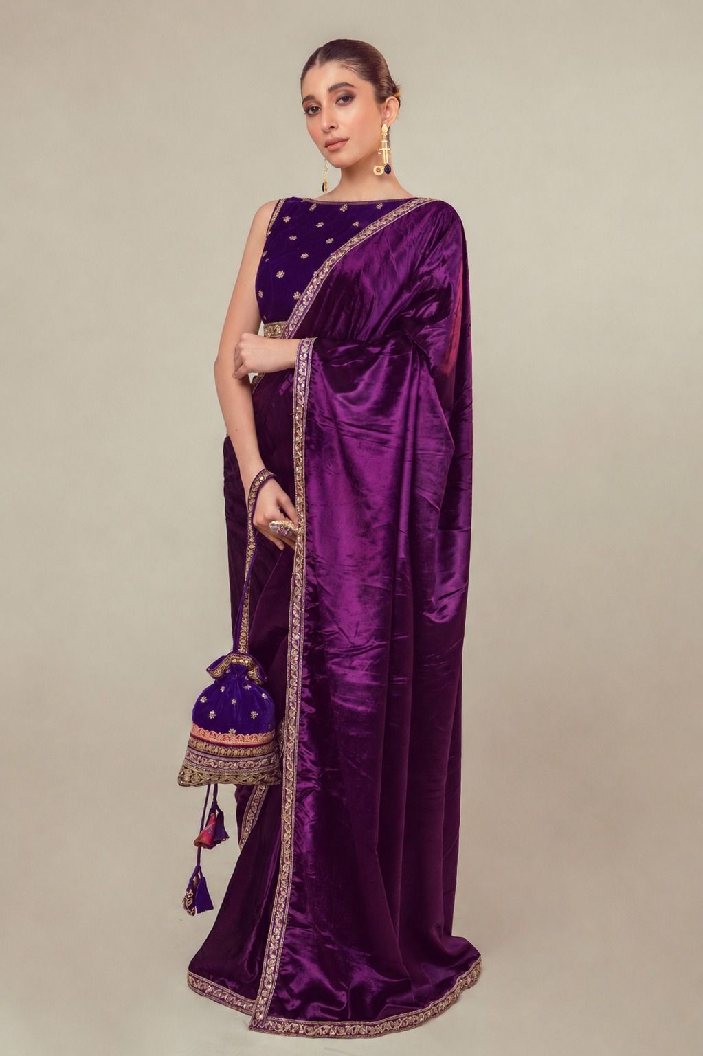 POP PALETTE SAREE WITH BERRY BLOOM BLOUSE