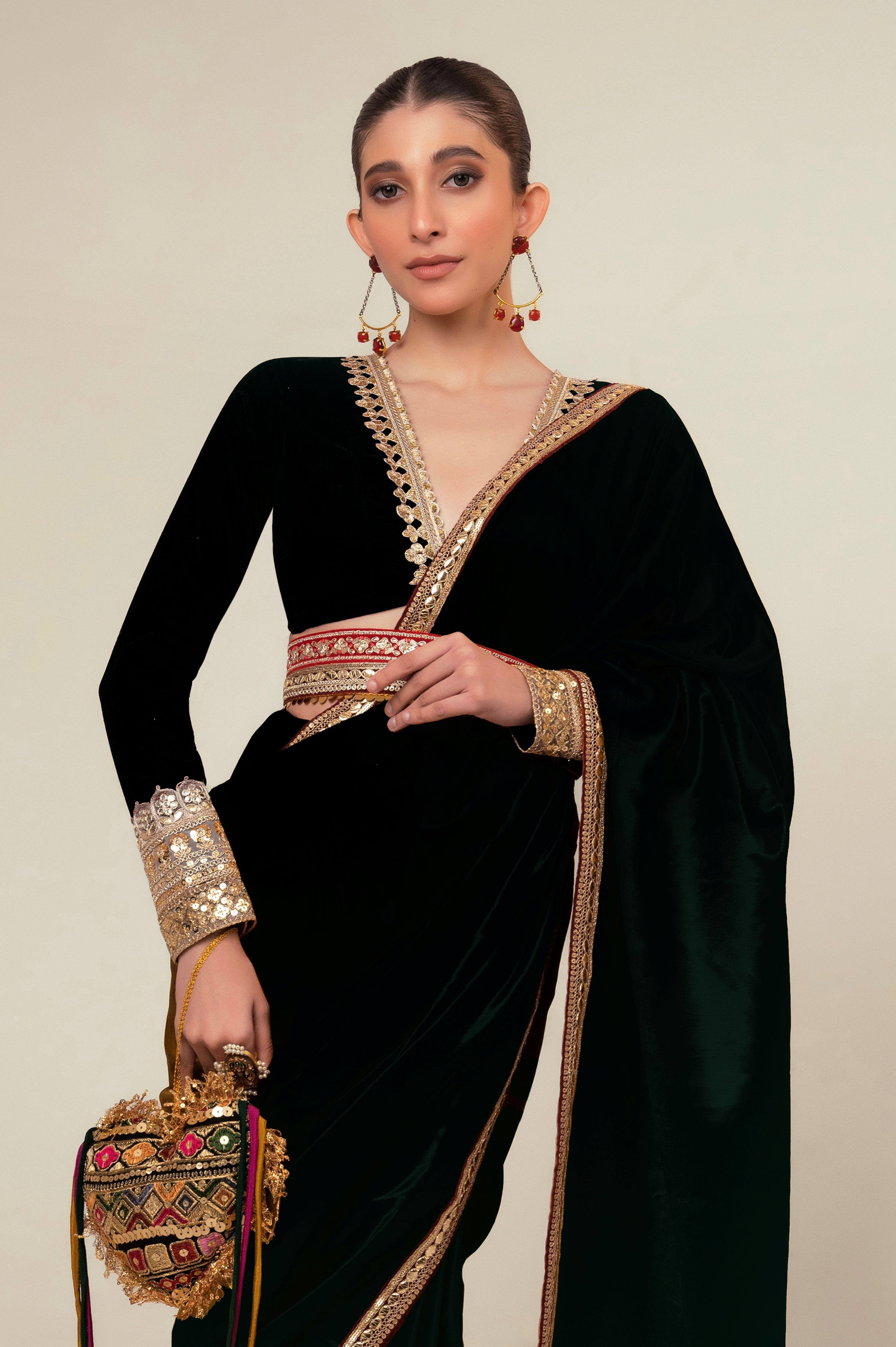 MIDNIGHT LUXE SAREE WITH PHANTOM EDGE BLOUSE