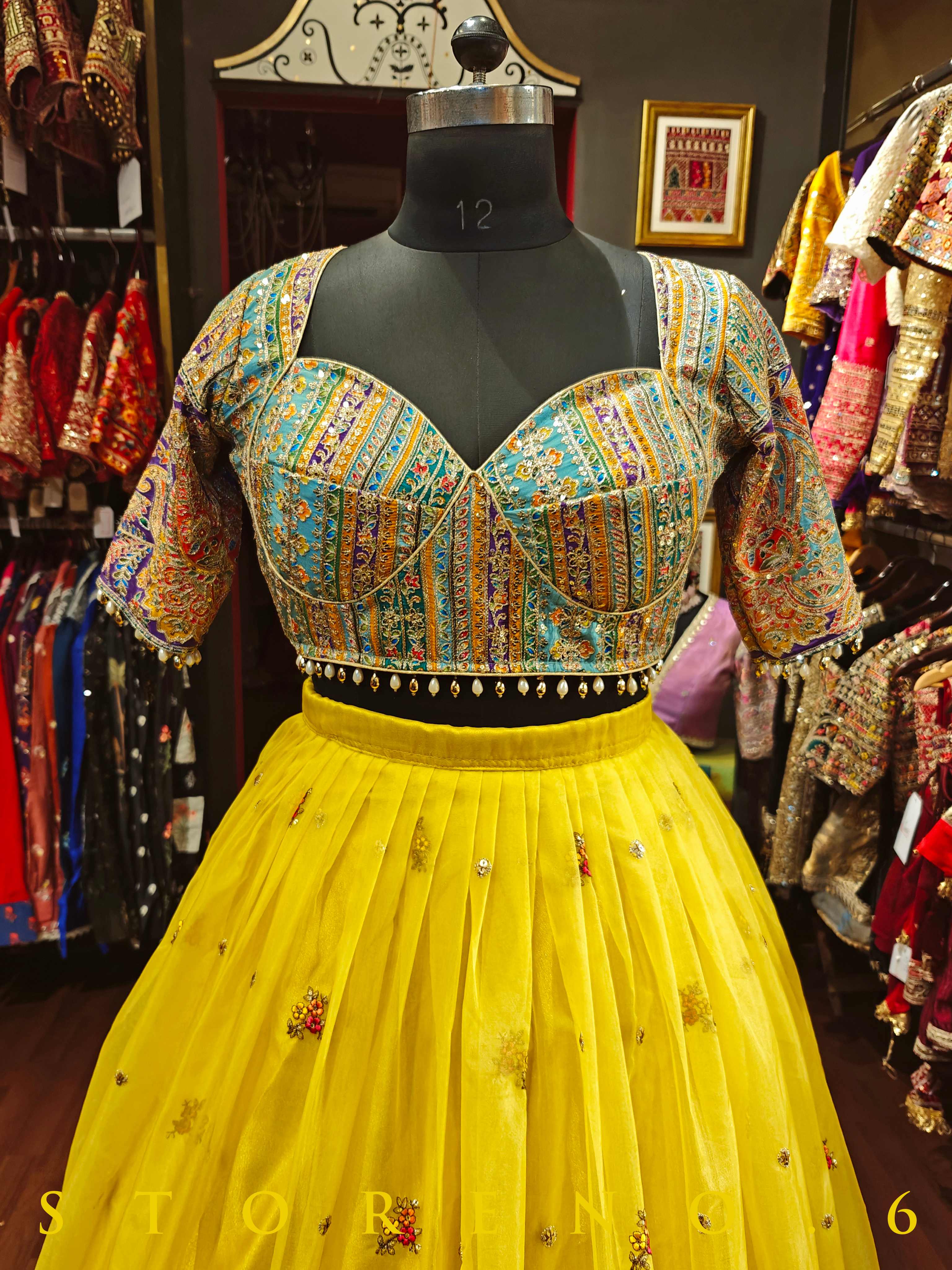 KOMAAL LEHENGA SKIRT WITH STITCHED BLOUSE(WITH CANCAN)