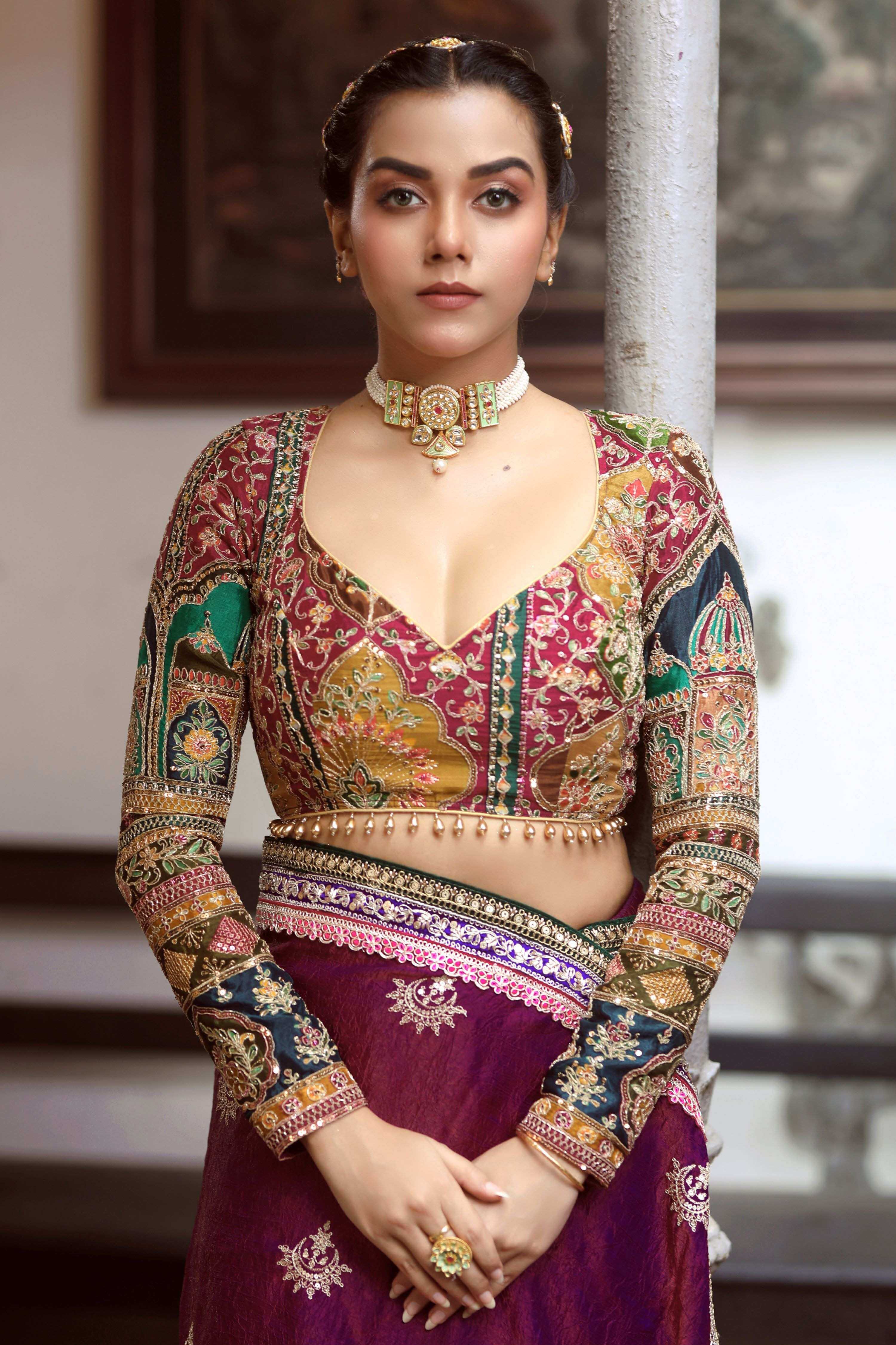 WINE WALTZ SAREE WITH COUTURE CHARM BLOUSE