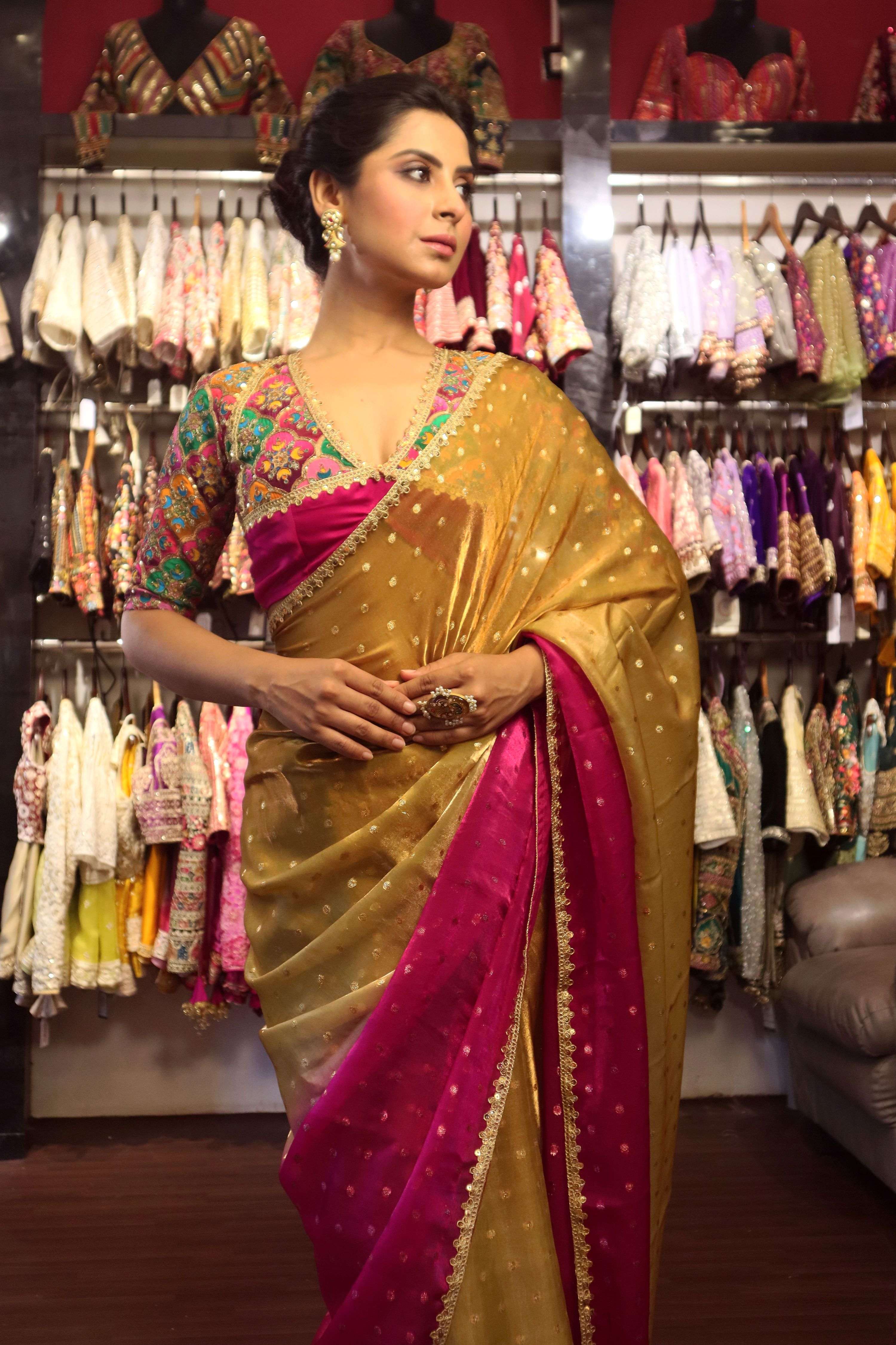 MORNING GLOW SAREE WITH CONFETTI CHARM BLOUSE