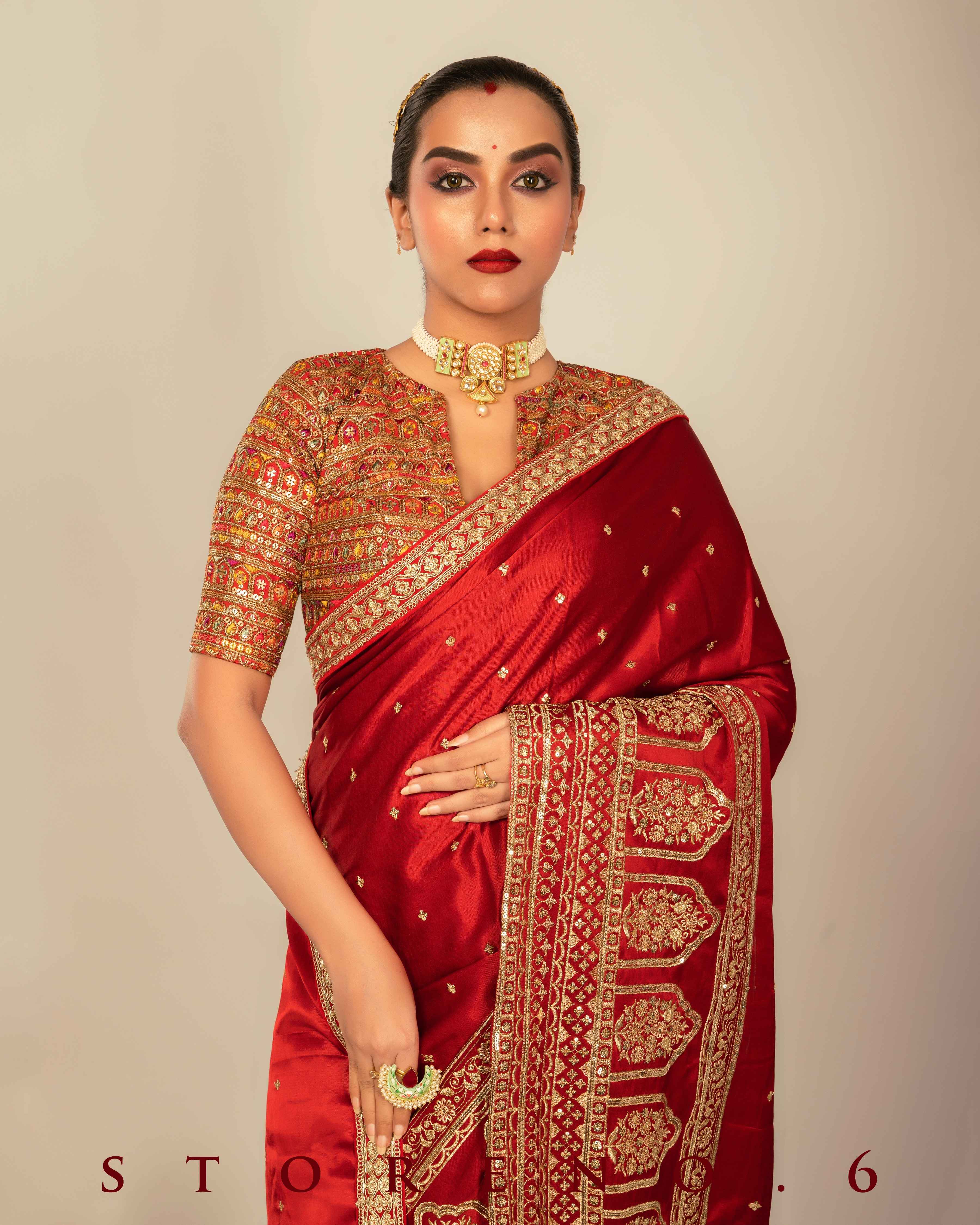 TIMELESS TROUSSEAU SAREE WITH CUPID CHARM BLOUSE