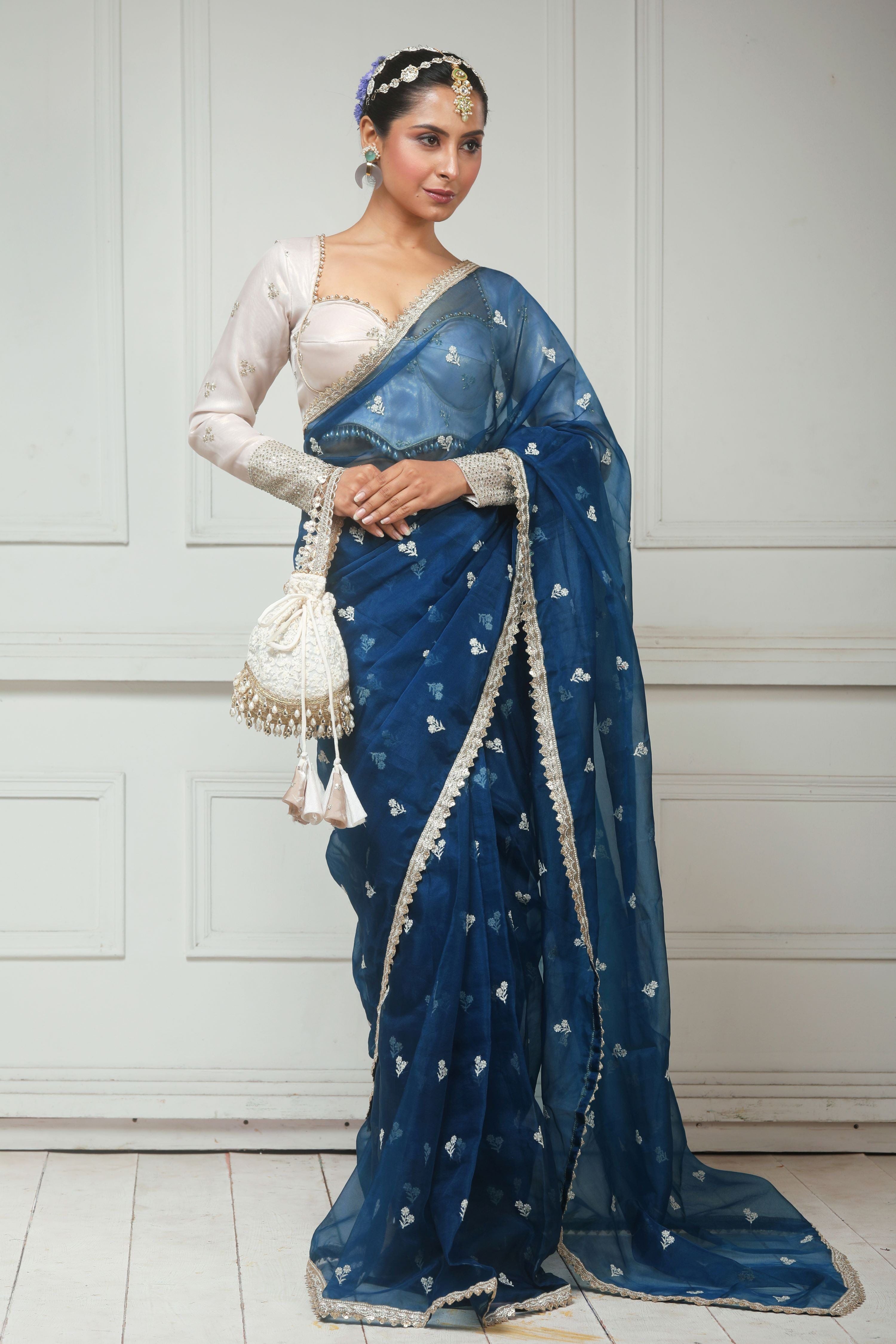 NAVY NARRATIVE SAREE