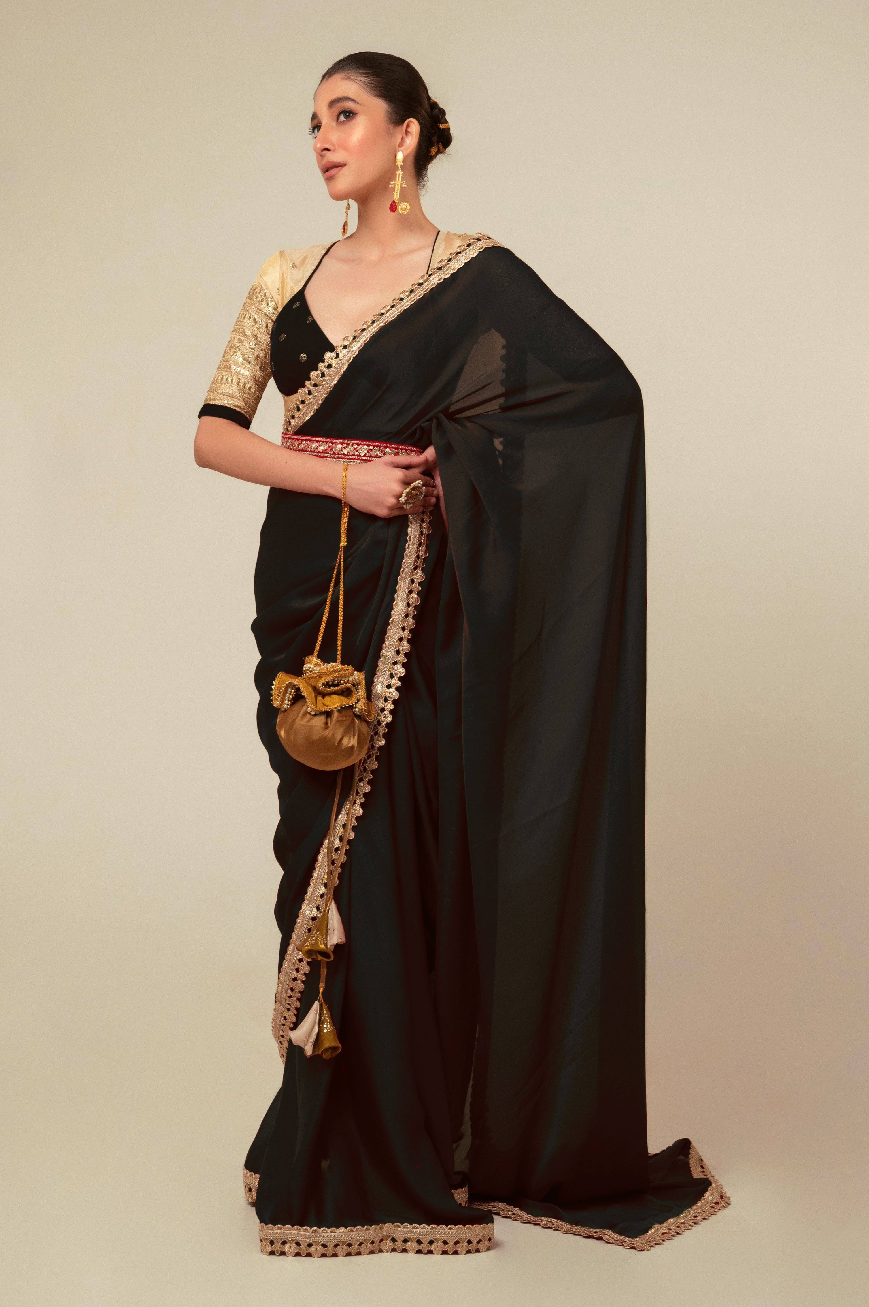GLAM GROOVE SAREE WITH MYSTIC VANILLA BLOUSE
