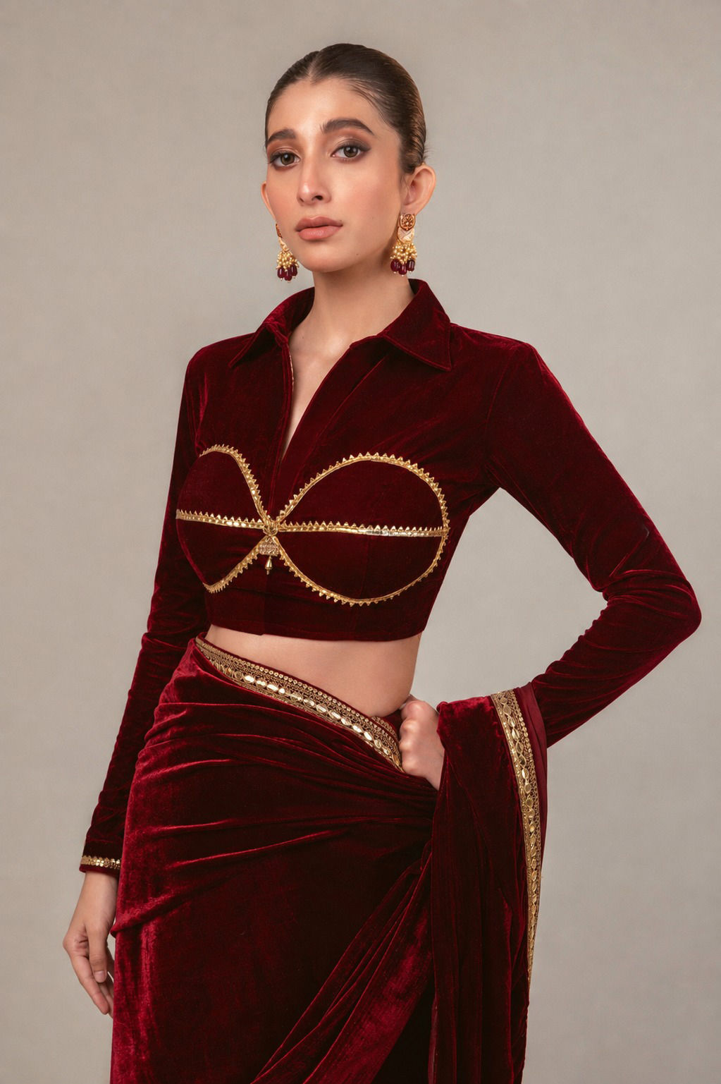 RUBY RUSH SAREE WITH ROUGE ROMANCE BLOUSE