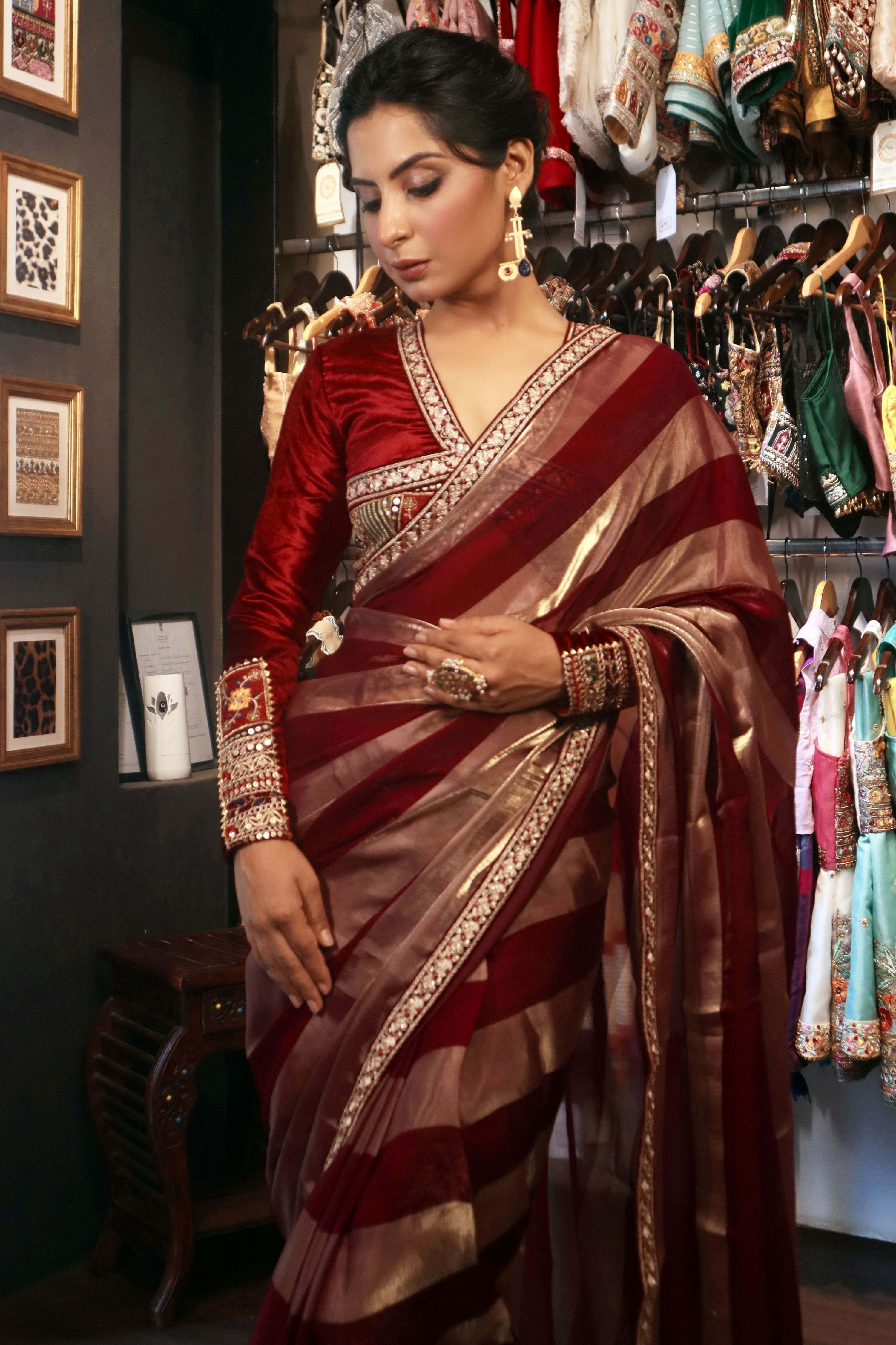 CHERRY CONTOUR SAREE