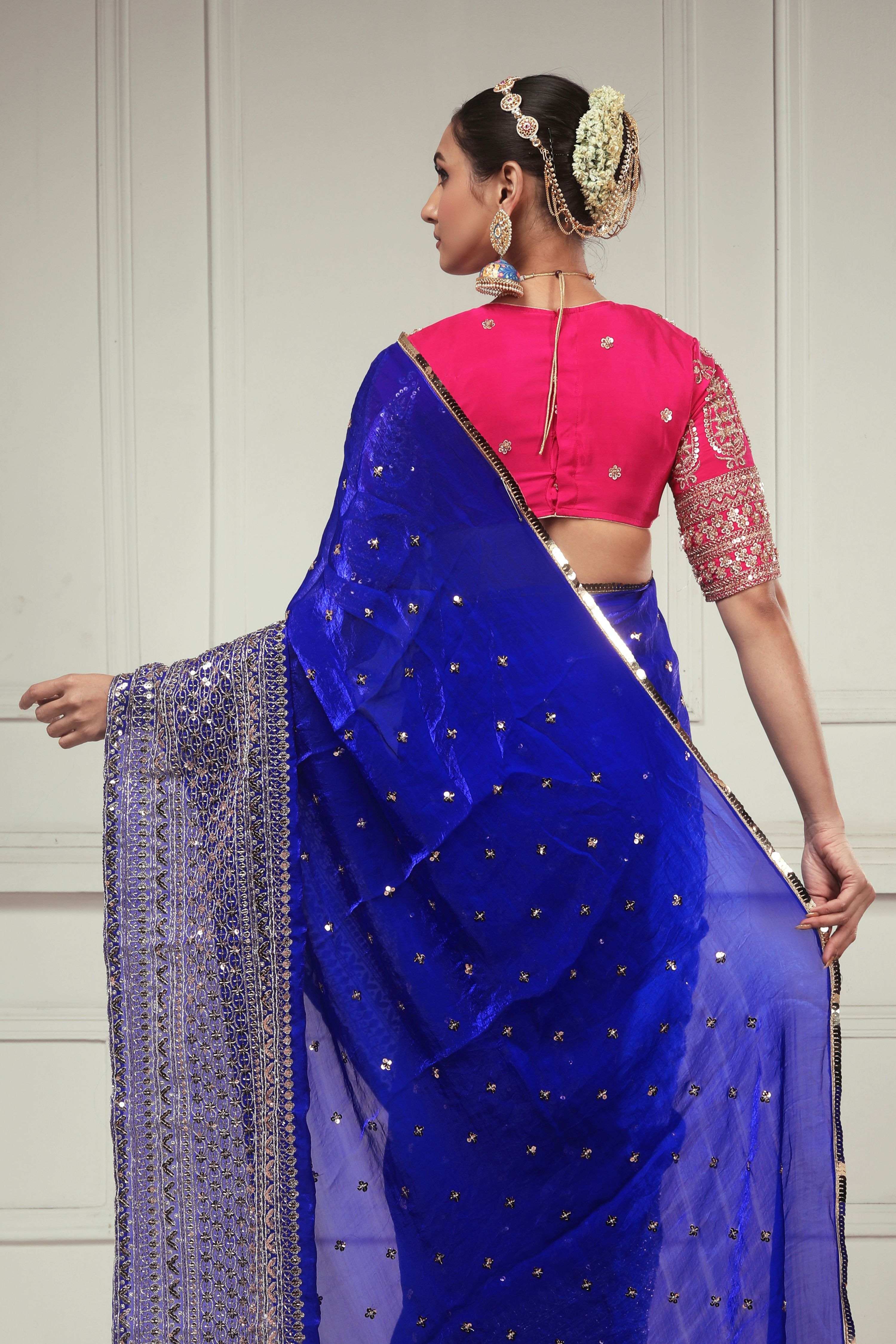 RAVISH REIGN SAREE WITH ROSE LUXE CLASSIC BLOUSE