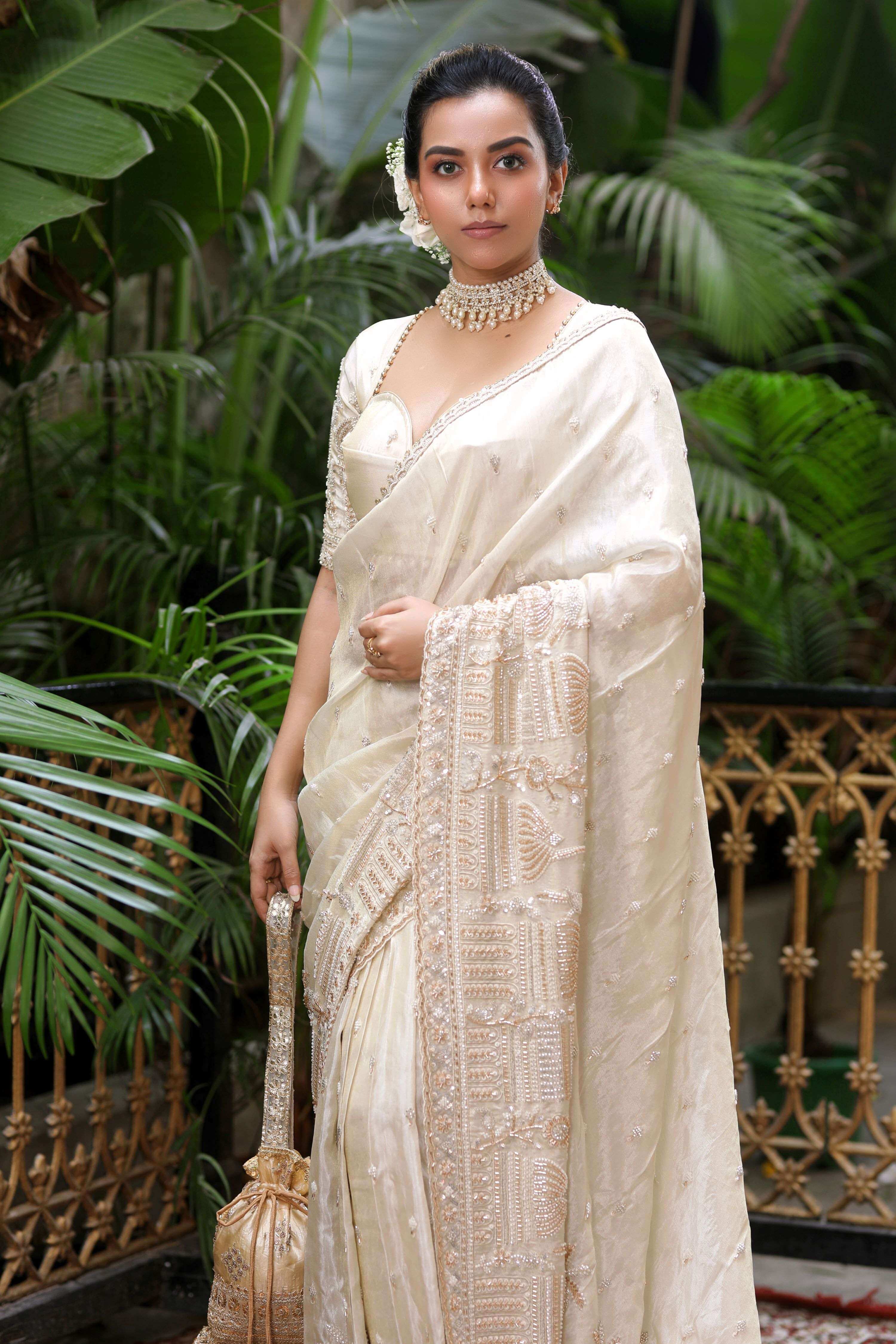 IVORY I DO SAREE WITH IVORY IDOL BLOUSE