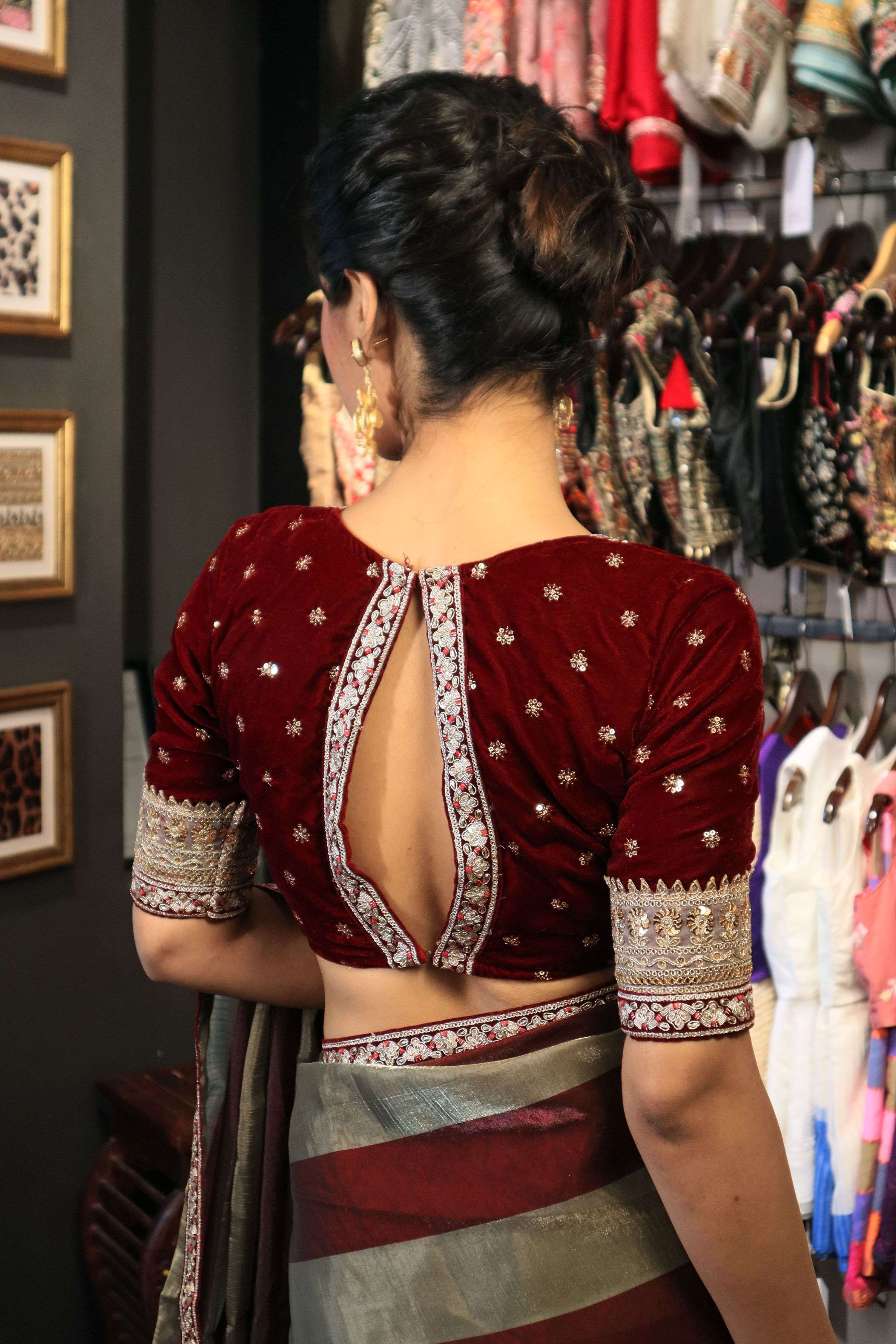 CRIMSON CONTOUR SAREE WITH LEELA CLASSIC BLOUSE