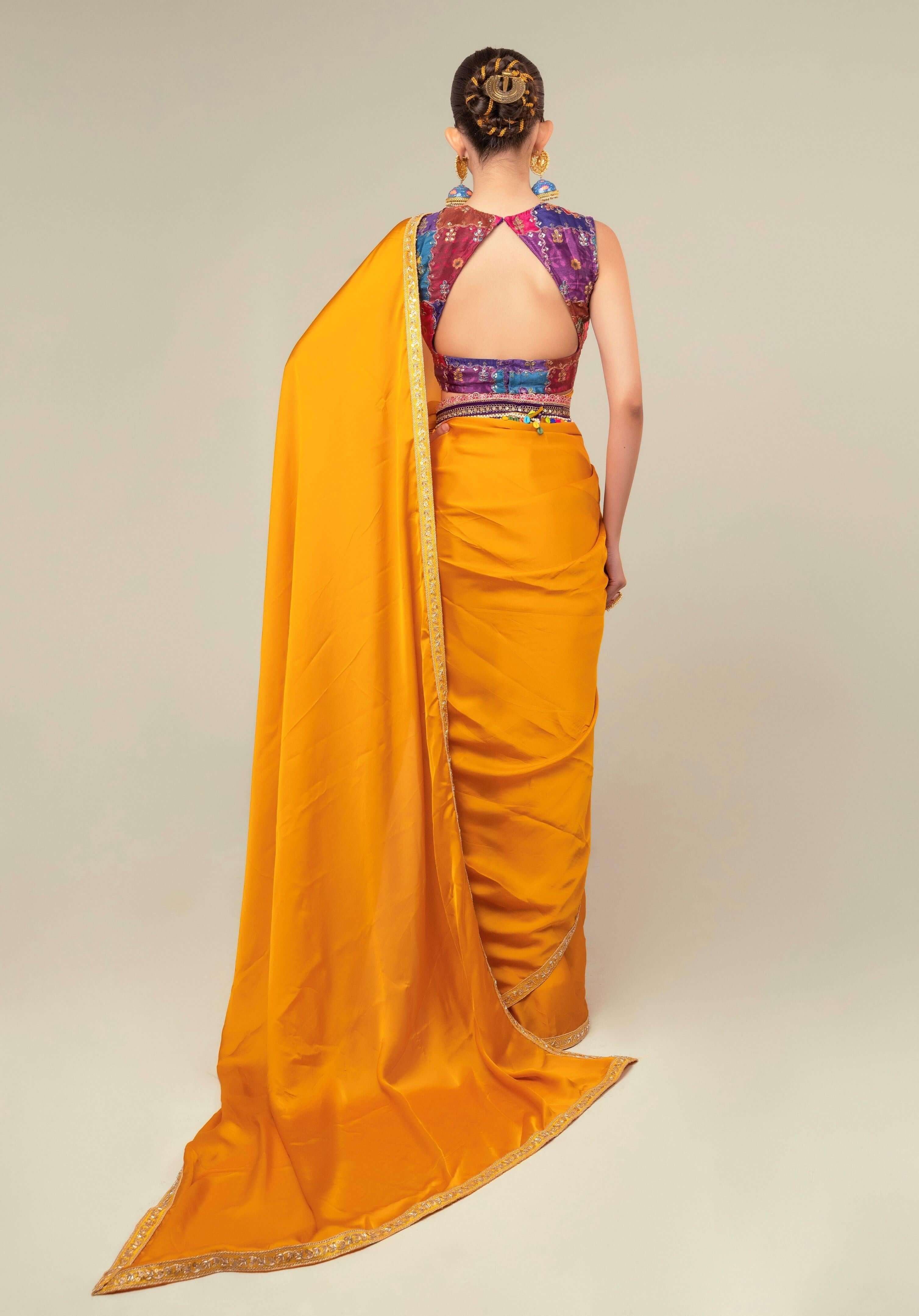 MARIGOLD MIST SAREE.