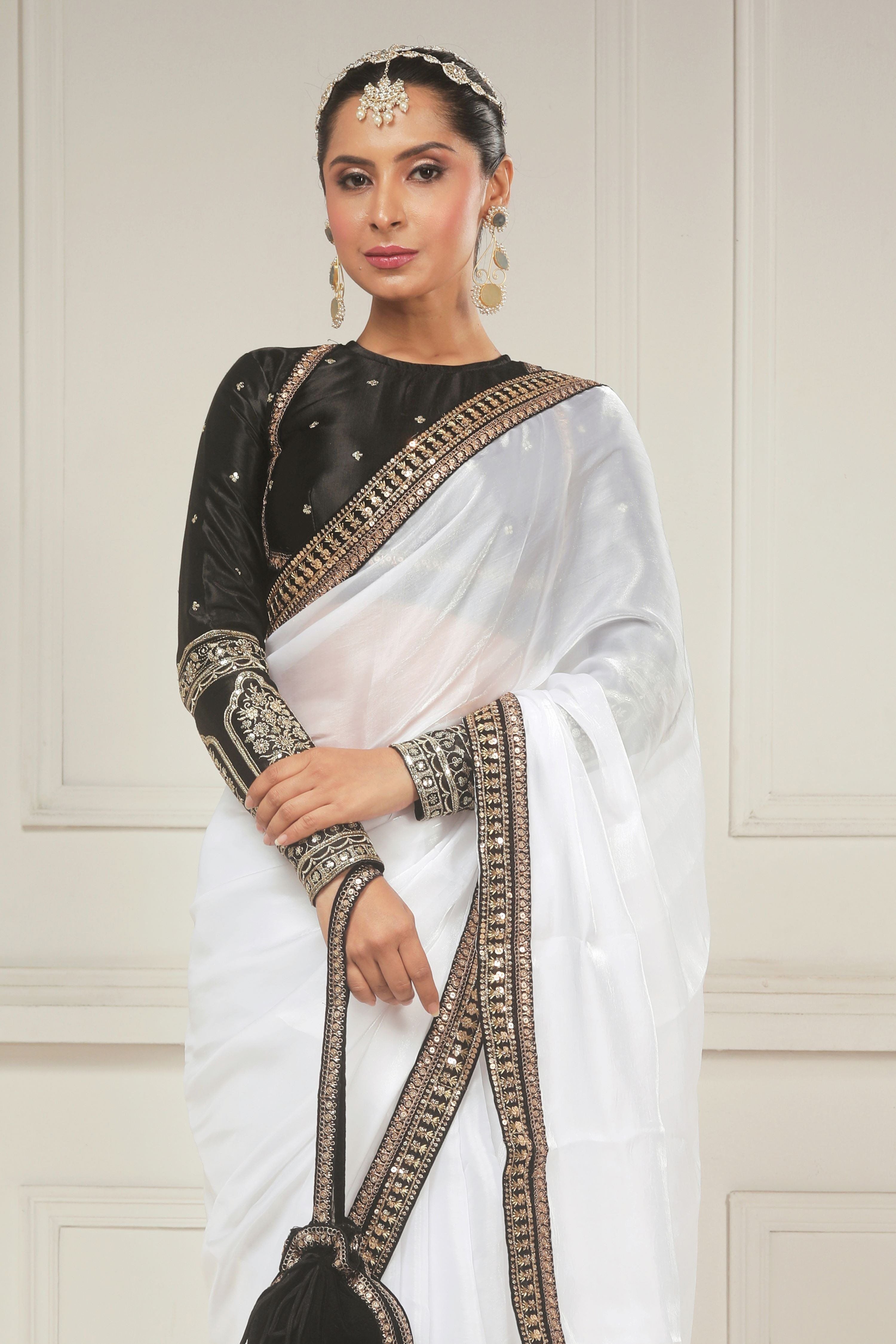 CHESS CHIC SAREE WITH TUX TRIBUTE BLOUSE