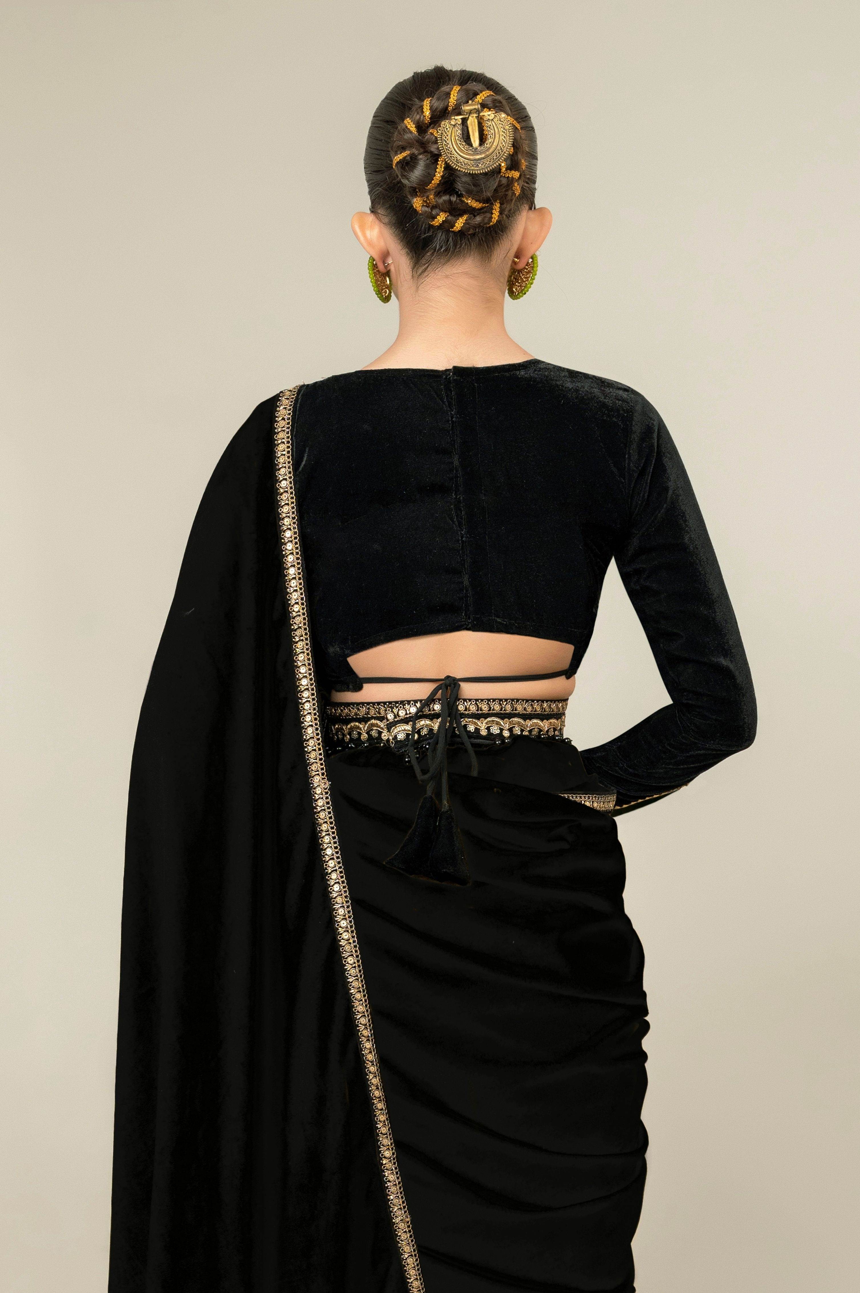 VELVET VANITY SAREE WITH MIDNIGHT CHARM BLOUSE