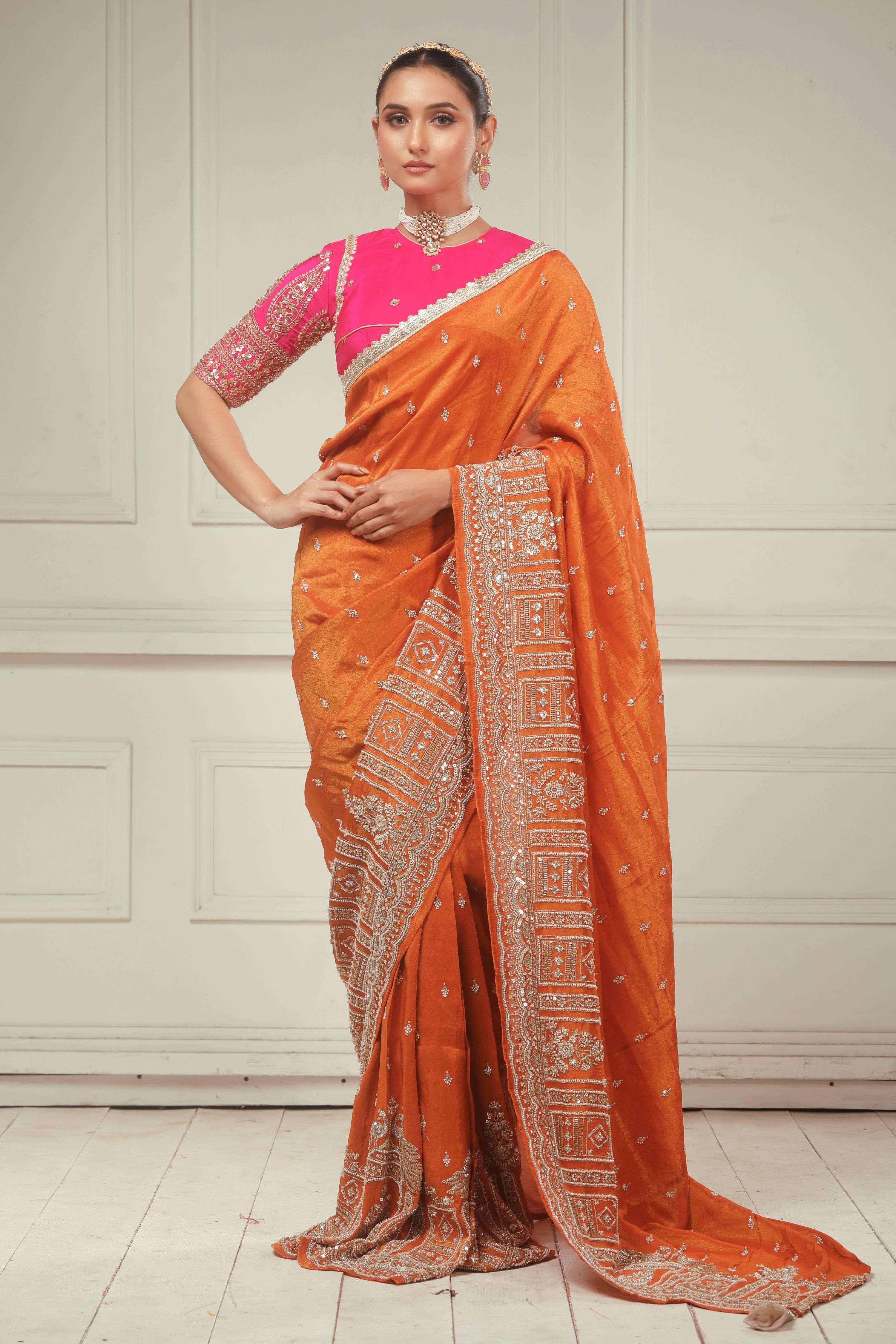 SAFFRON SYMPHONY SAREE