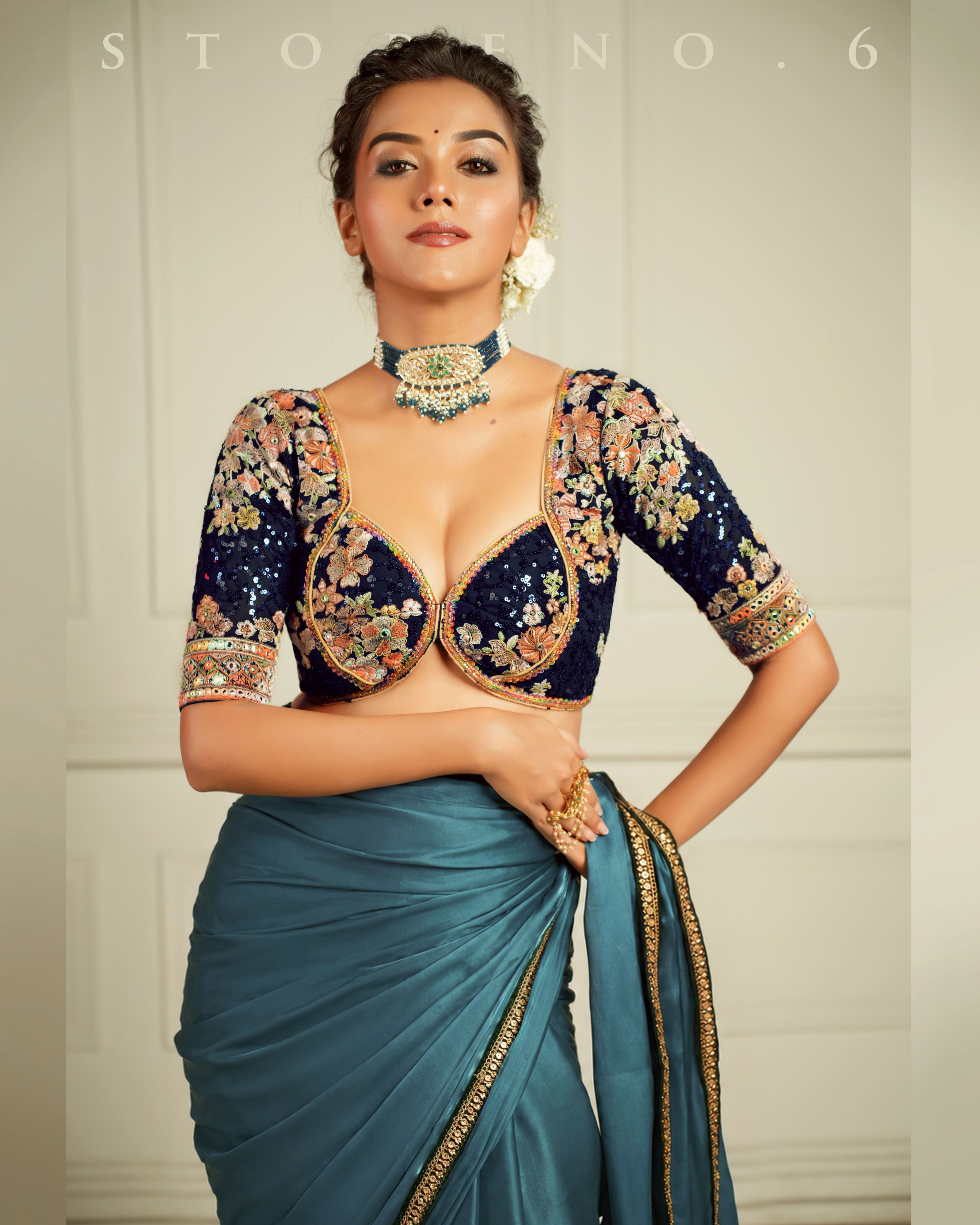 THE SAPPHIRE AFFAIR SAREE WTH NEELI AFSOON BLOUSE
