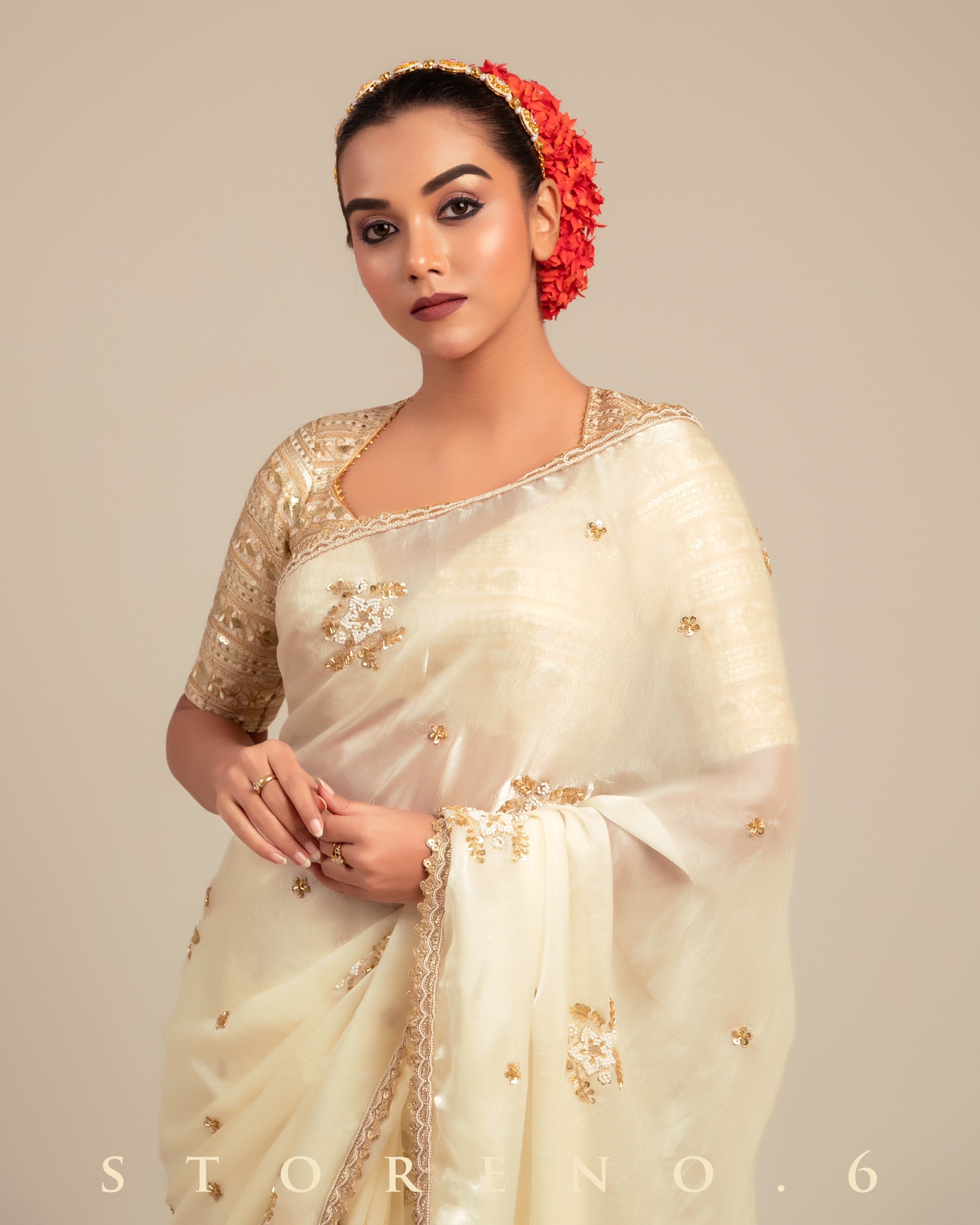 STELLER SURPRISE SAREE WITH INTENSE IVORY ICON BLOUSE