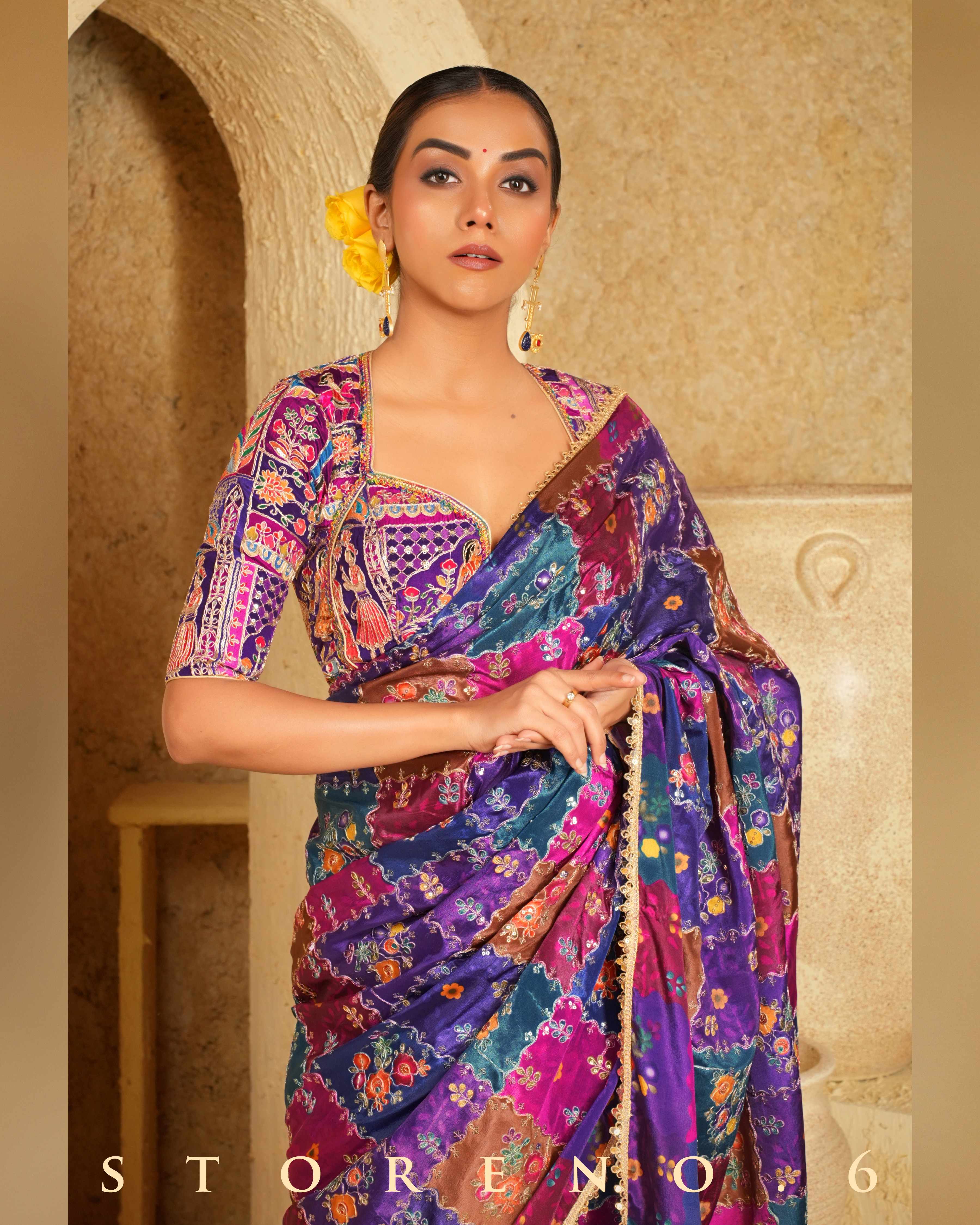 RAISIN RHAPSODY SAREE WITH AMETHYST ABODE BLOUSE