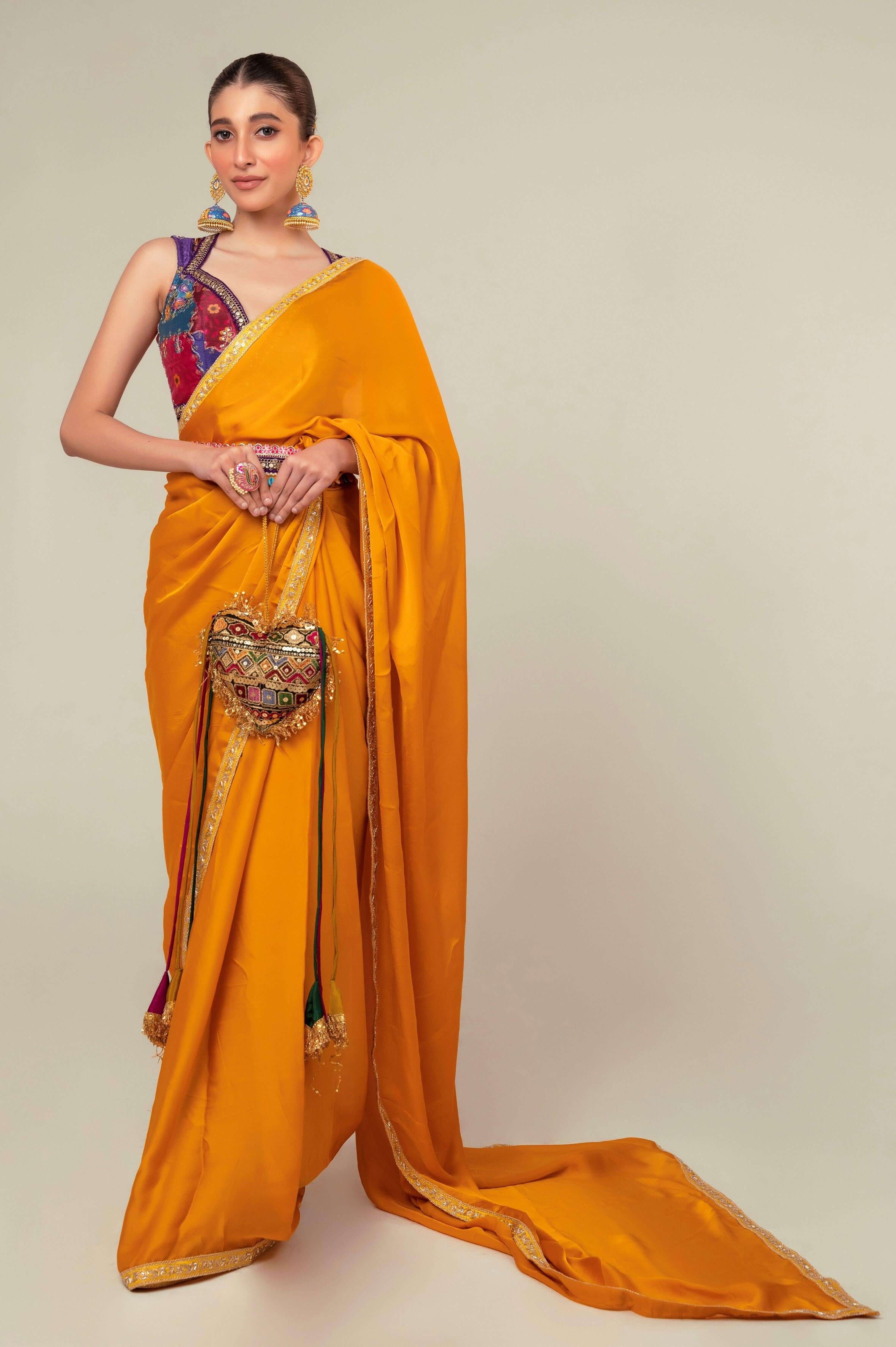 MARIGOLD MIST SAREE.