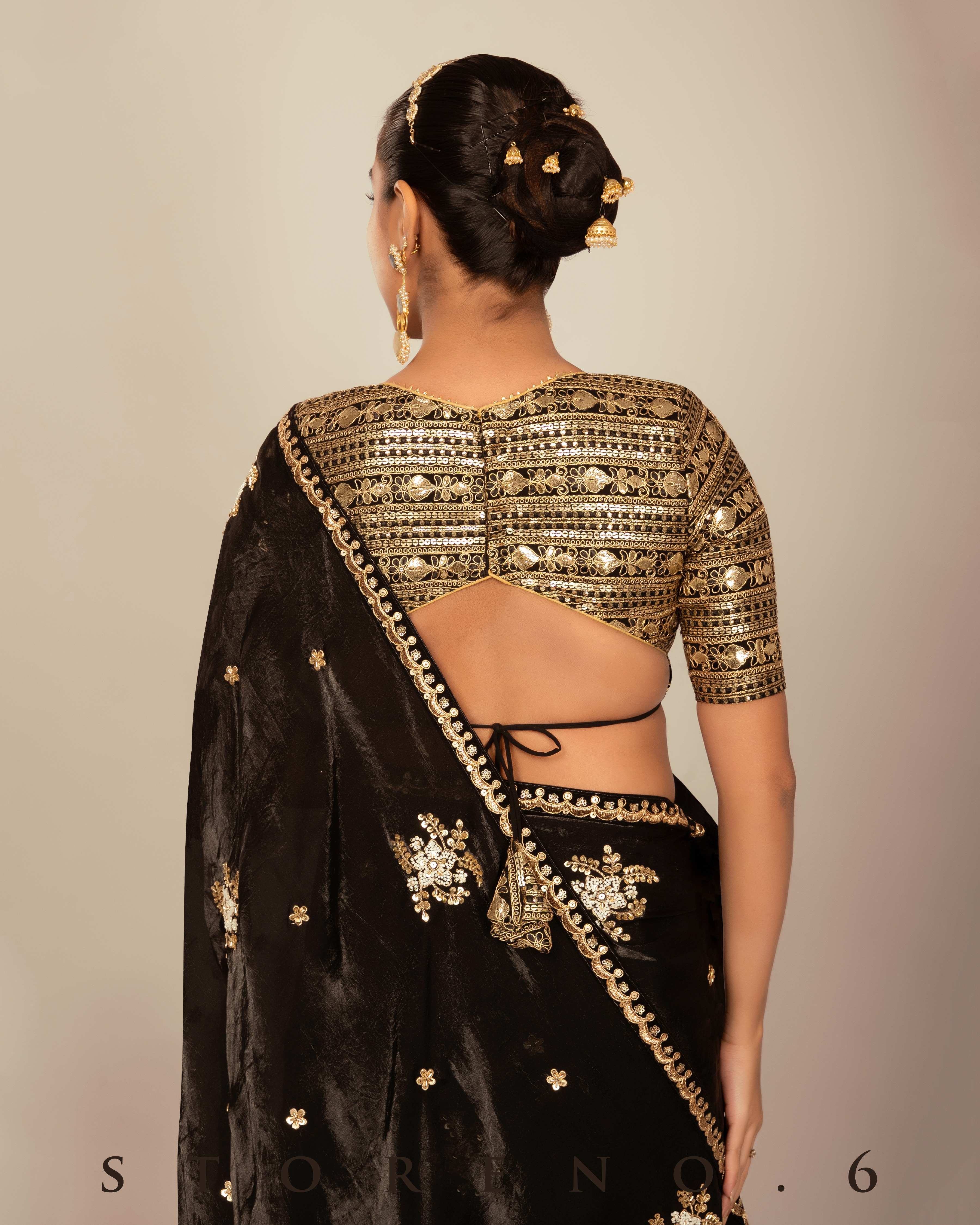 MIDNIGHT MAGNOLIA SAREE