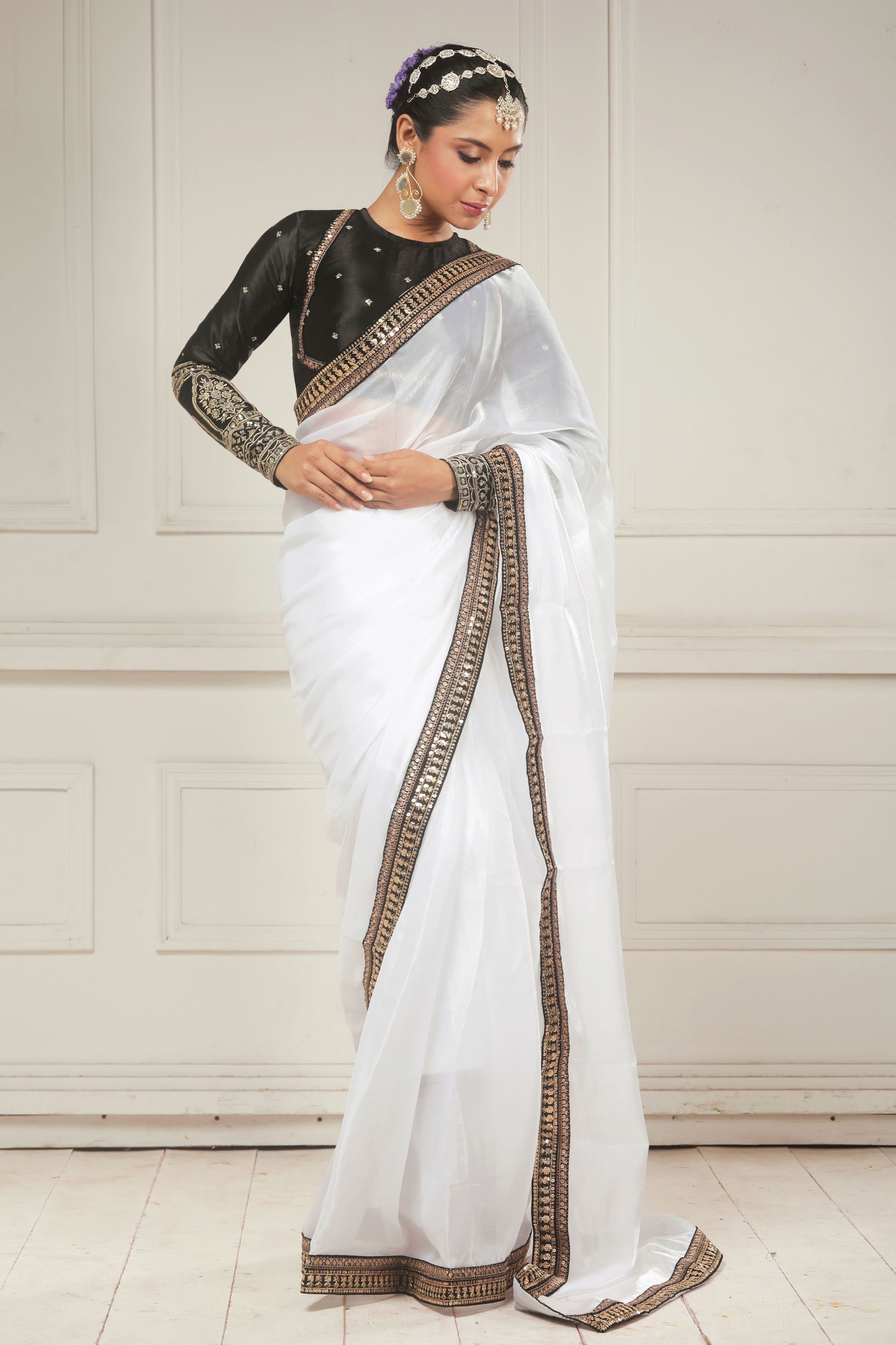 CHESS CHIC SAREE WITH TUX TRIBUTE BLOUSE