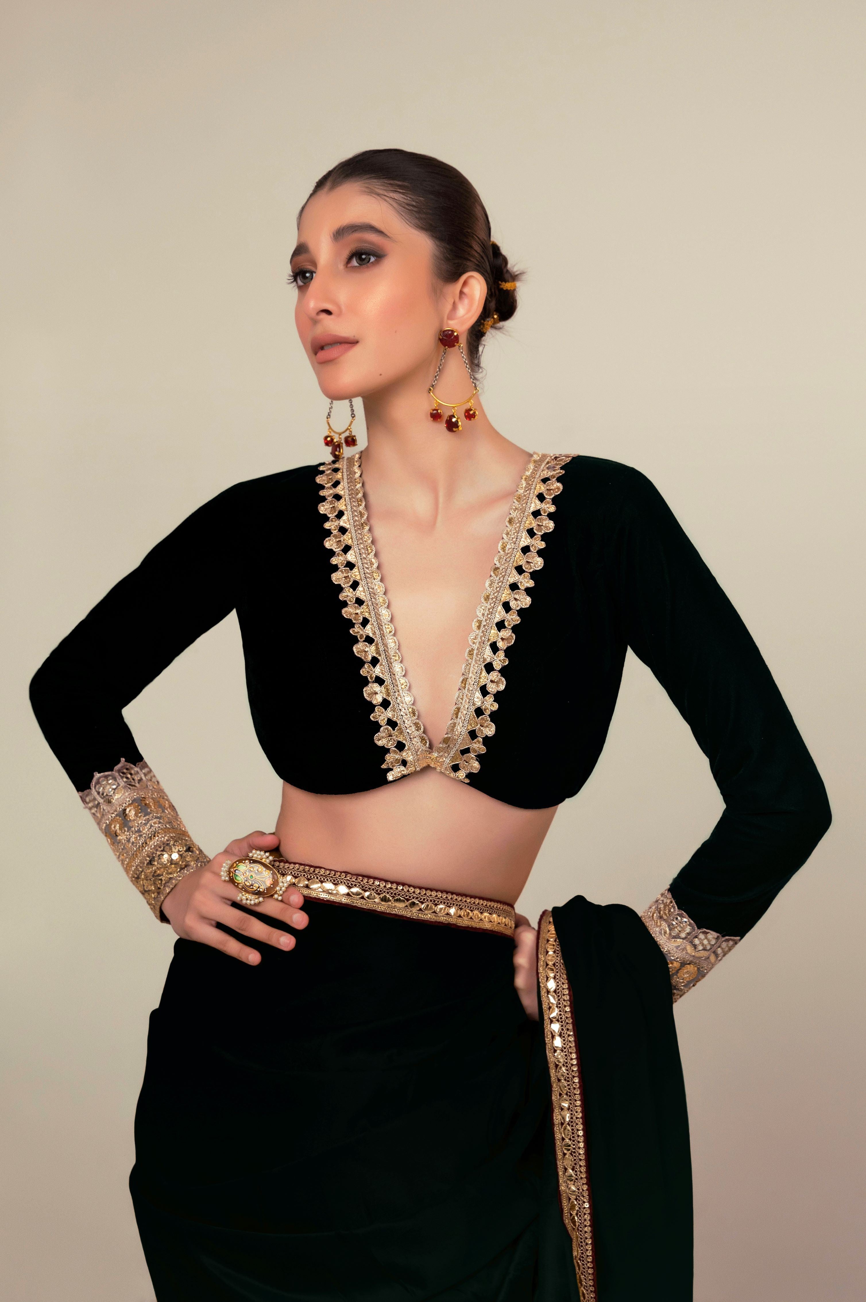 MIDNIGHT LUXE SAREE WITH PHANTOM EDGE BLOUSE