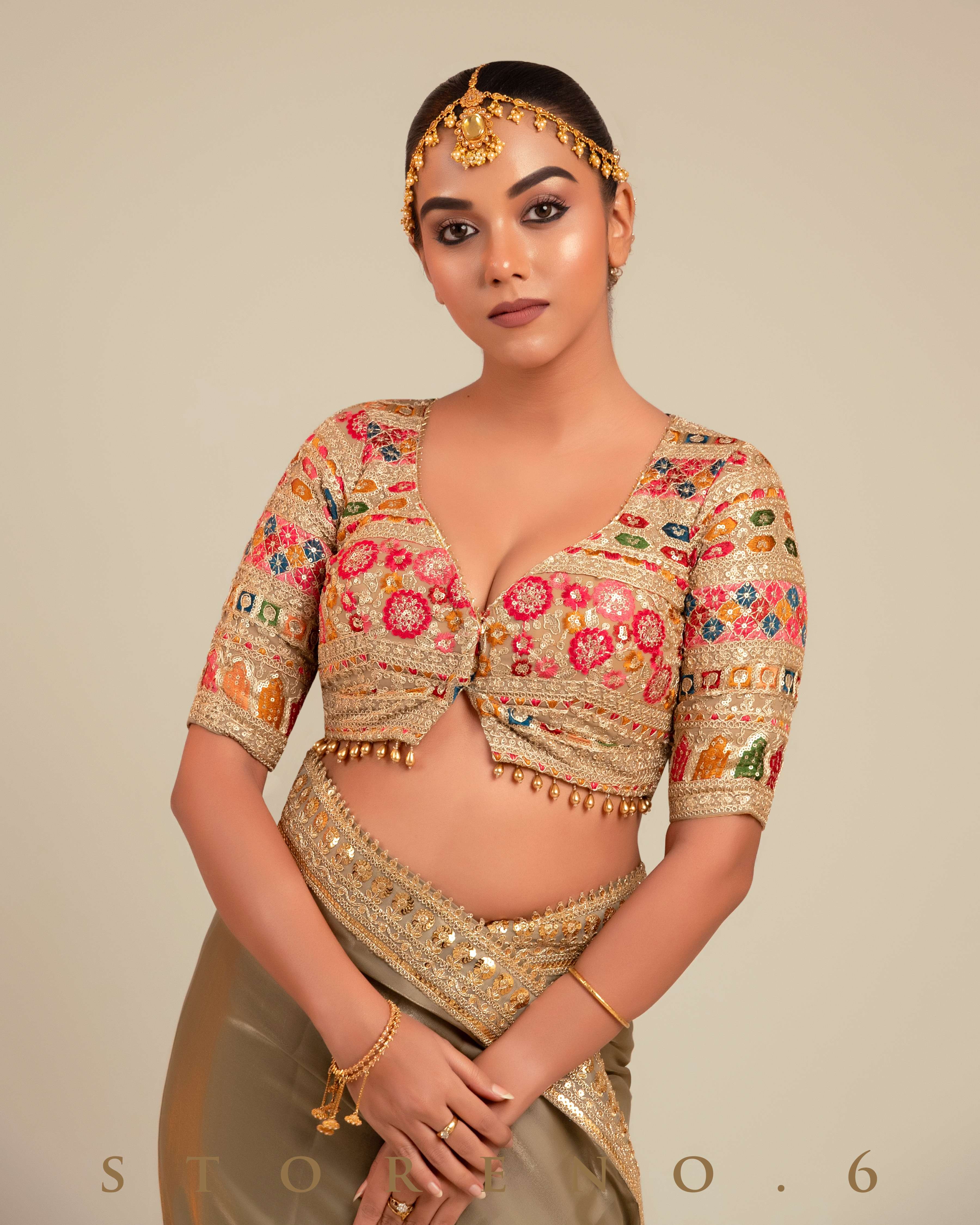 MYSTICAL MOSS SAREE WITH GUL KAARI SURMAI EDGE BLOUSE
