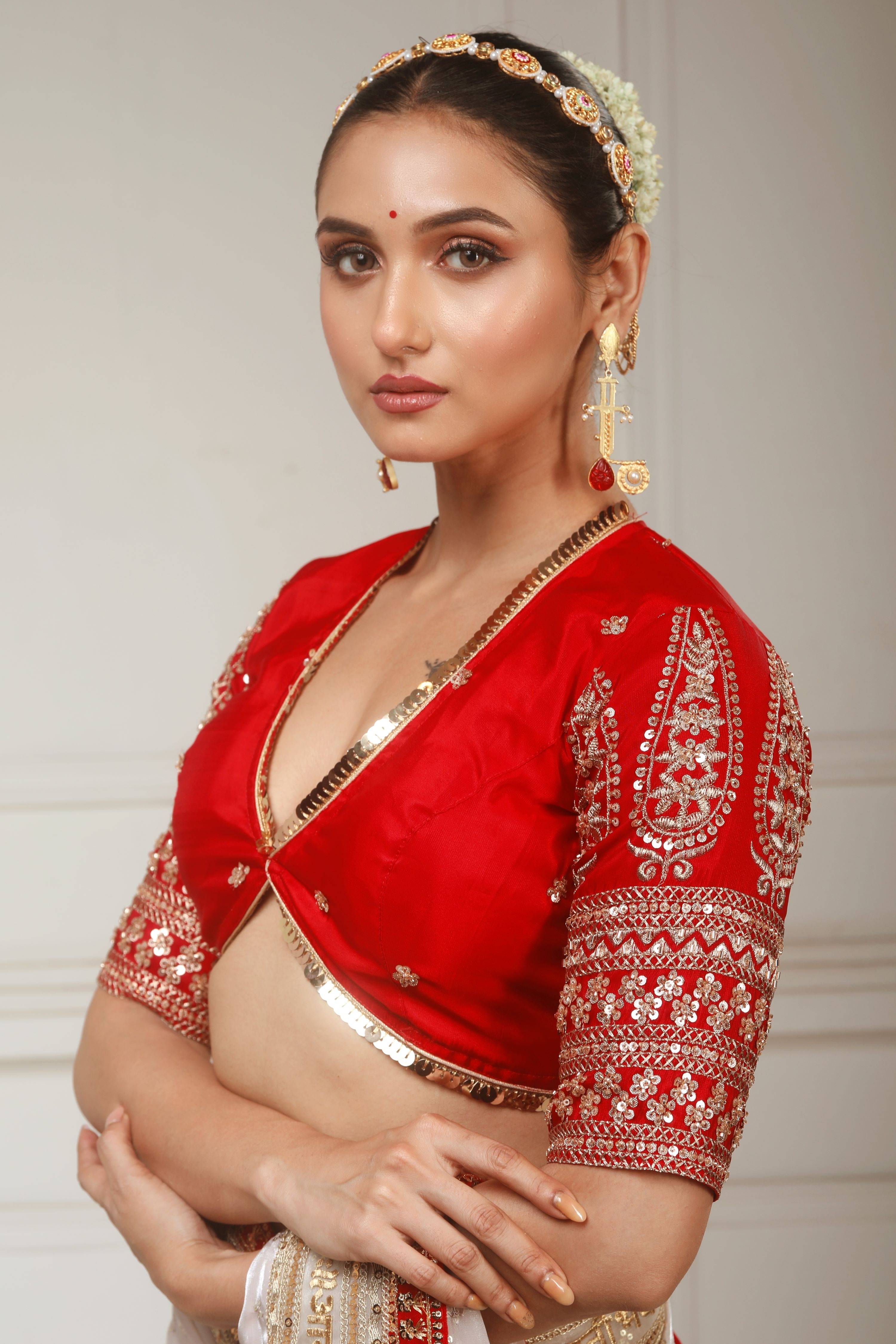 ROYAL SUBTLE QUEEN SAREE WITH  SCARLET LUXE BLOUSE