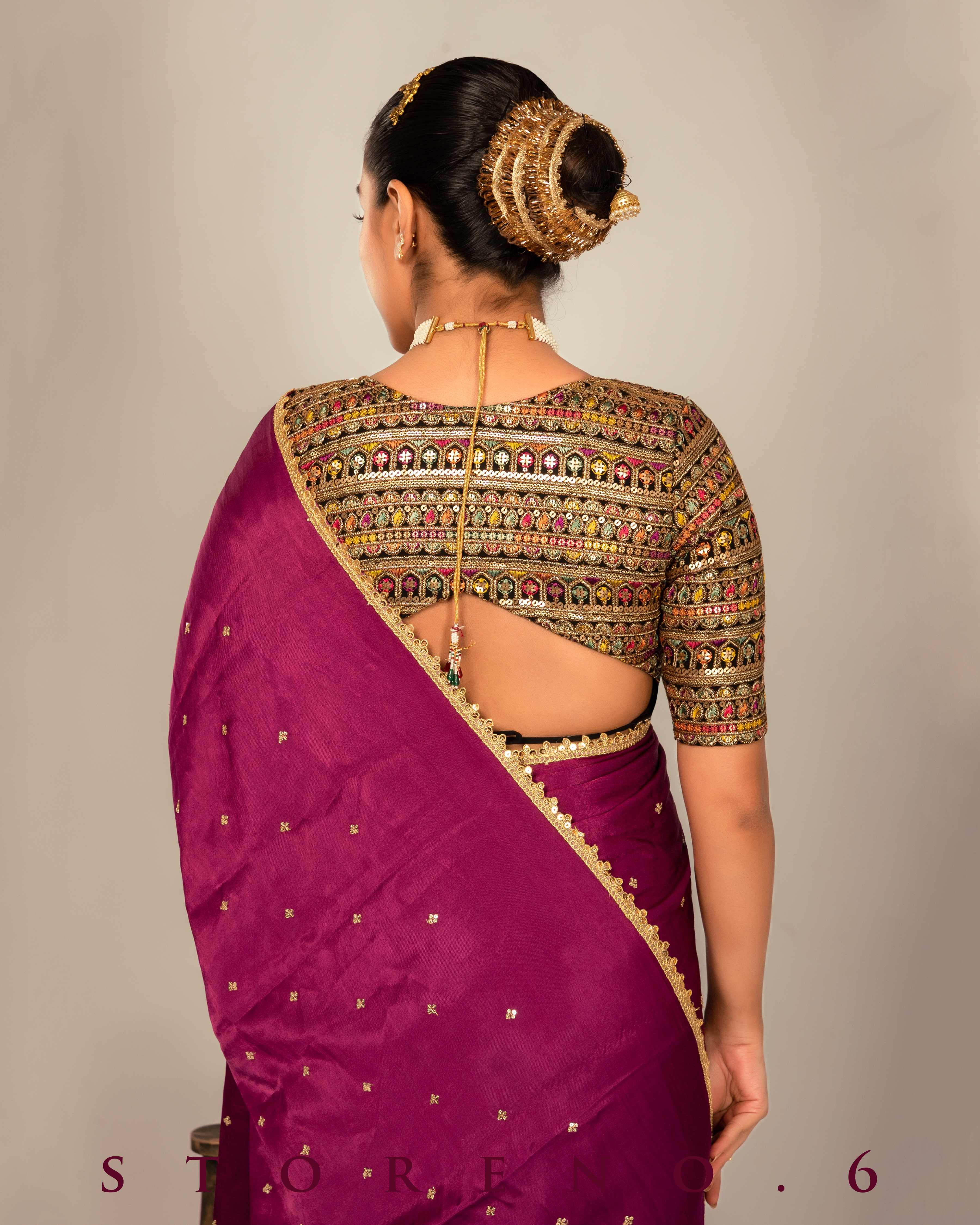 TIMELESS TWIRL SAREE WITH CHIC CHARM BLOUSE