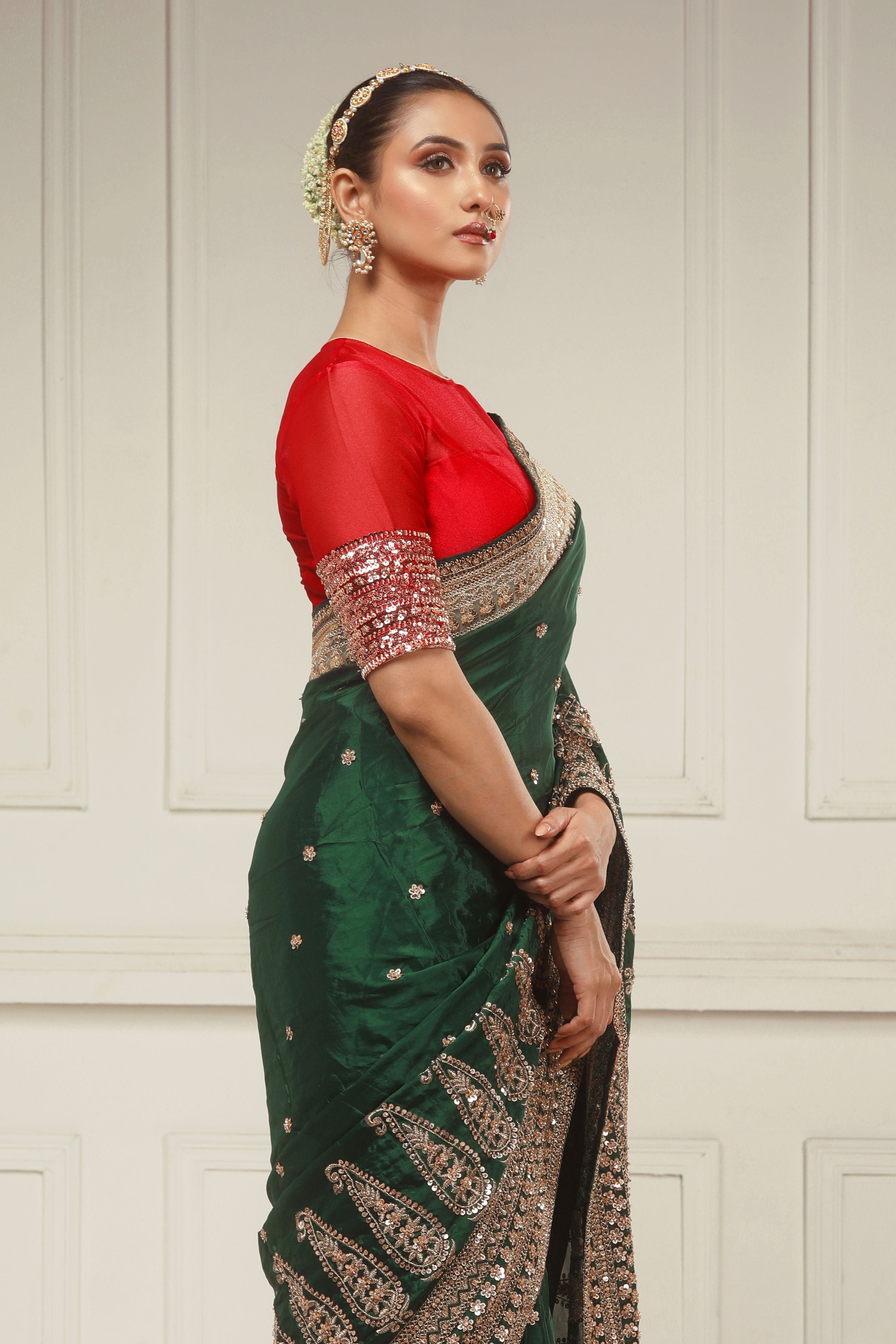 JEWEL LUXE SAREE WITH CRIMSON DESIRE BLOUSE