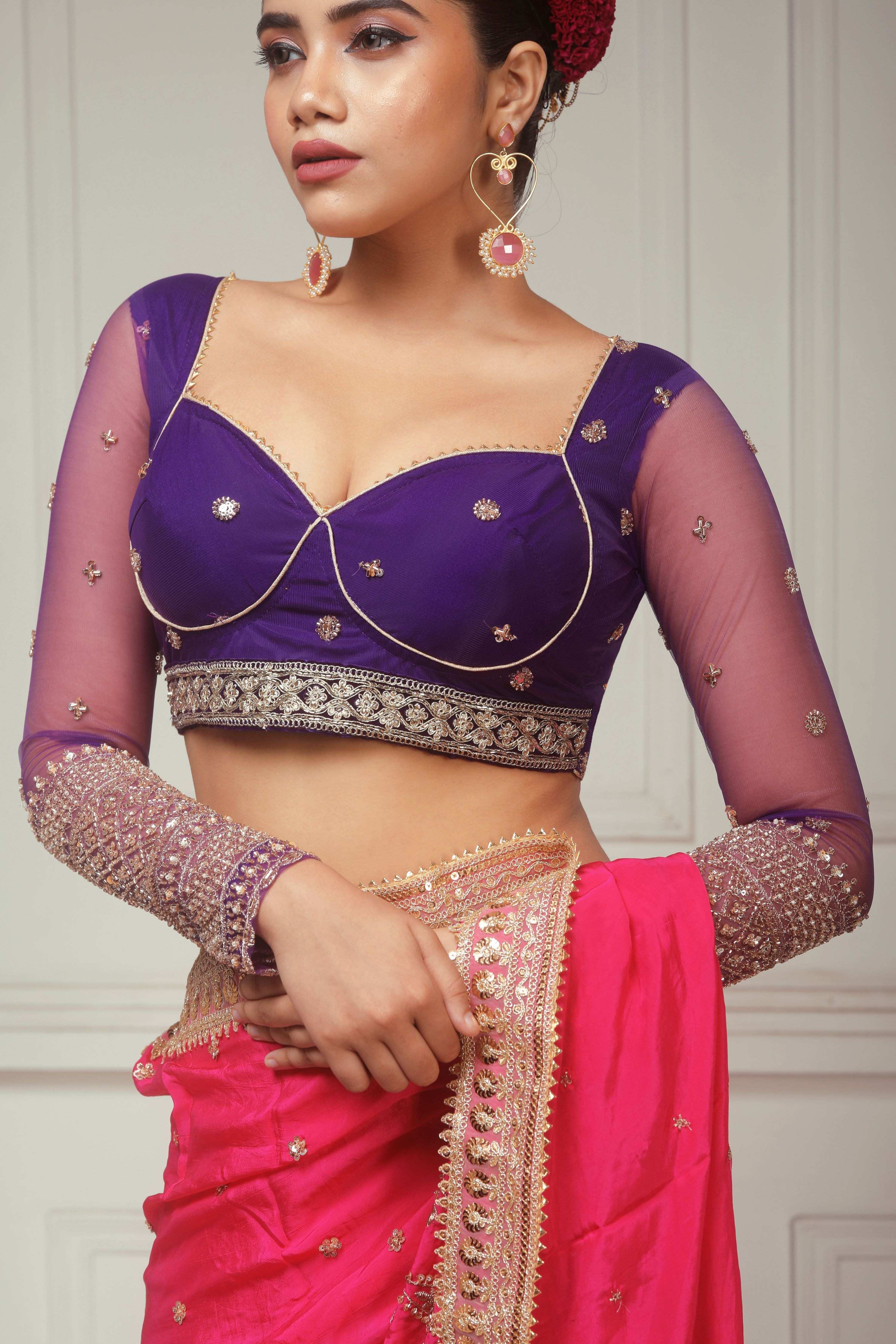 ROSE LUXE SAREE WITH MAJESTIC CHANDELIER BLOUSE