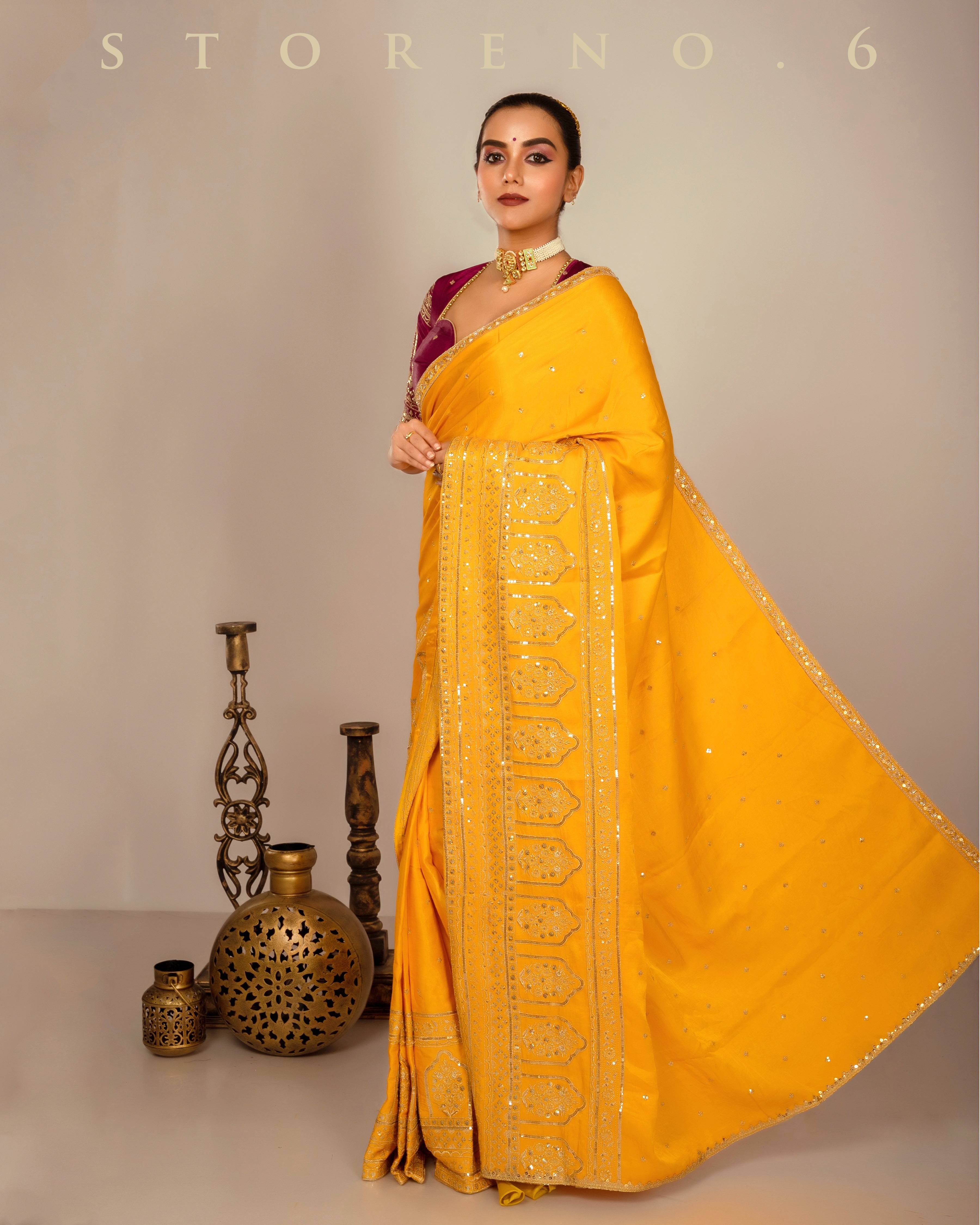 TIMELESS TOPAZ SAREE WITH TIMELESS TWIRL BLOUSE