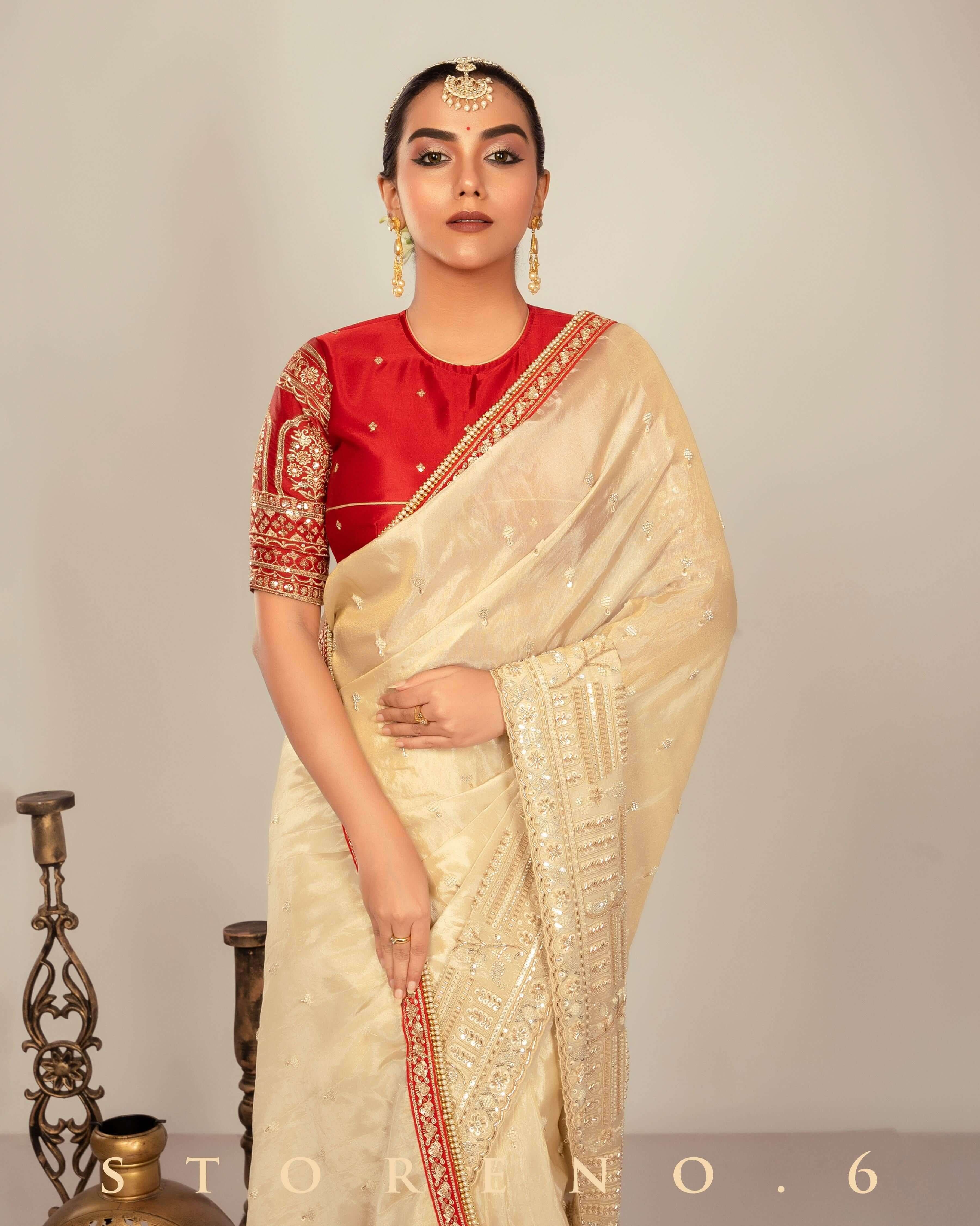 IMPERIAL IVORY INSIGHT SAREE.